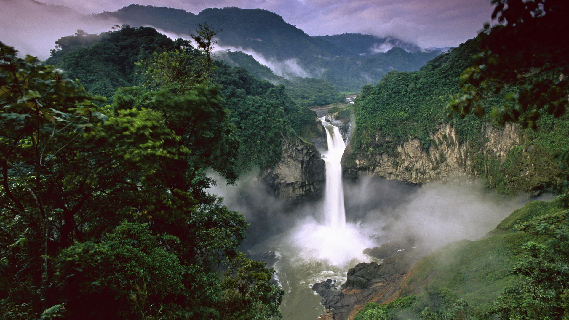 384085壁紙のダウンロード地球, 滝, 雨林-スクリーンセーバーと写真を無料で