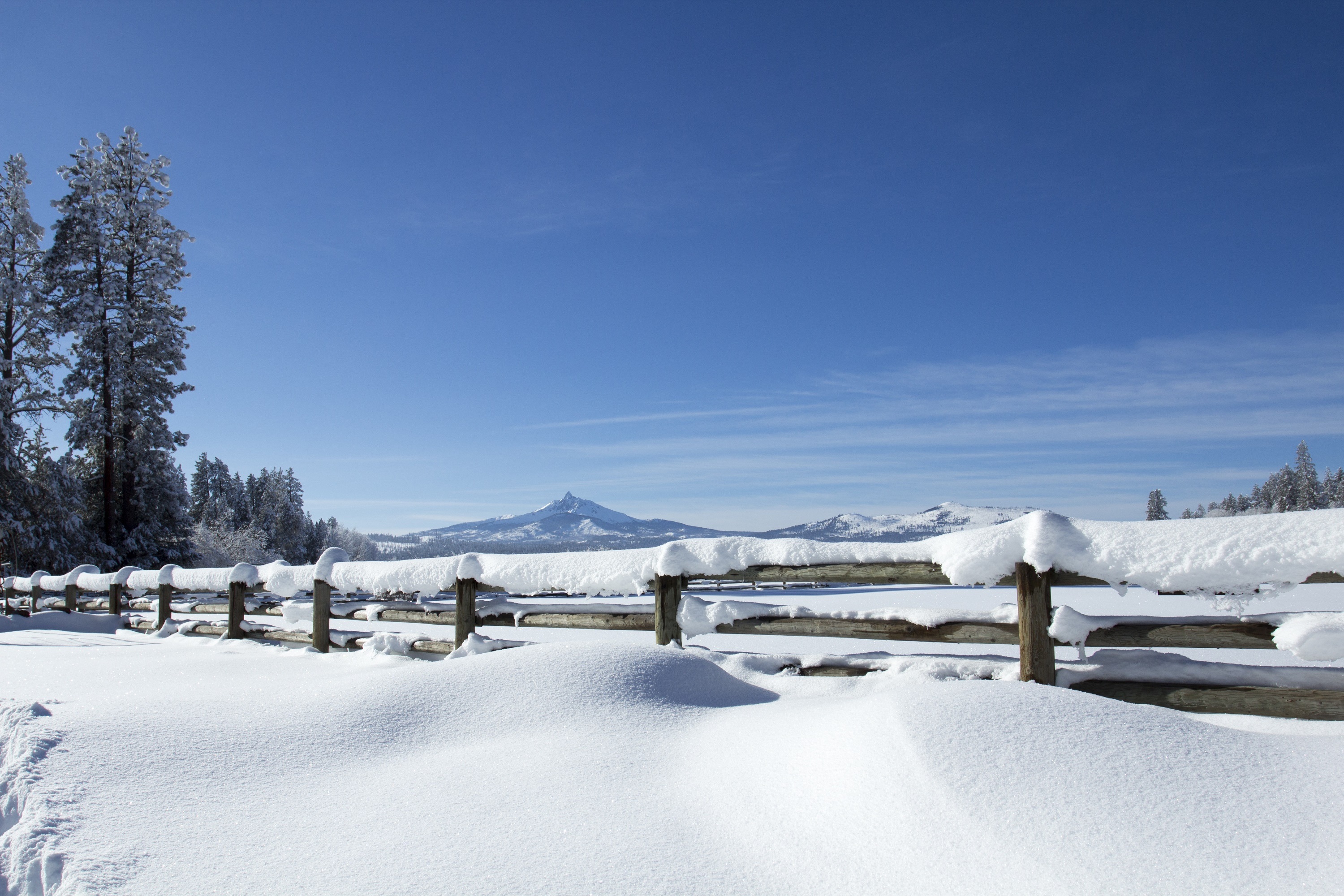 photography, winter, fence, oregon, snow cell phone wallpapers