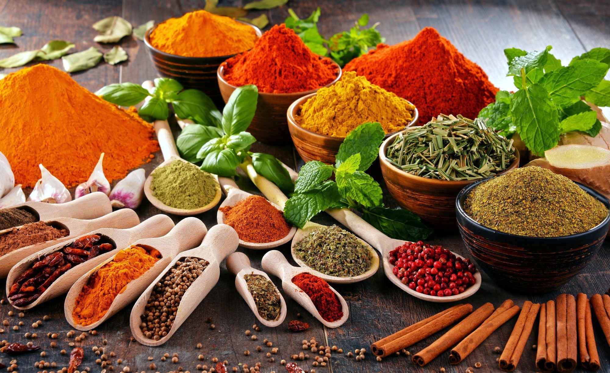 spices, food, herbs and spices, cinnamon, herbs, still life 4K