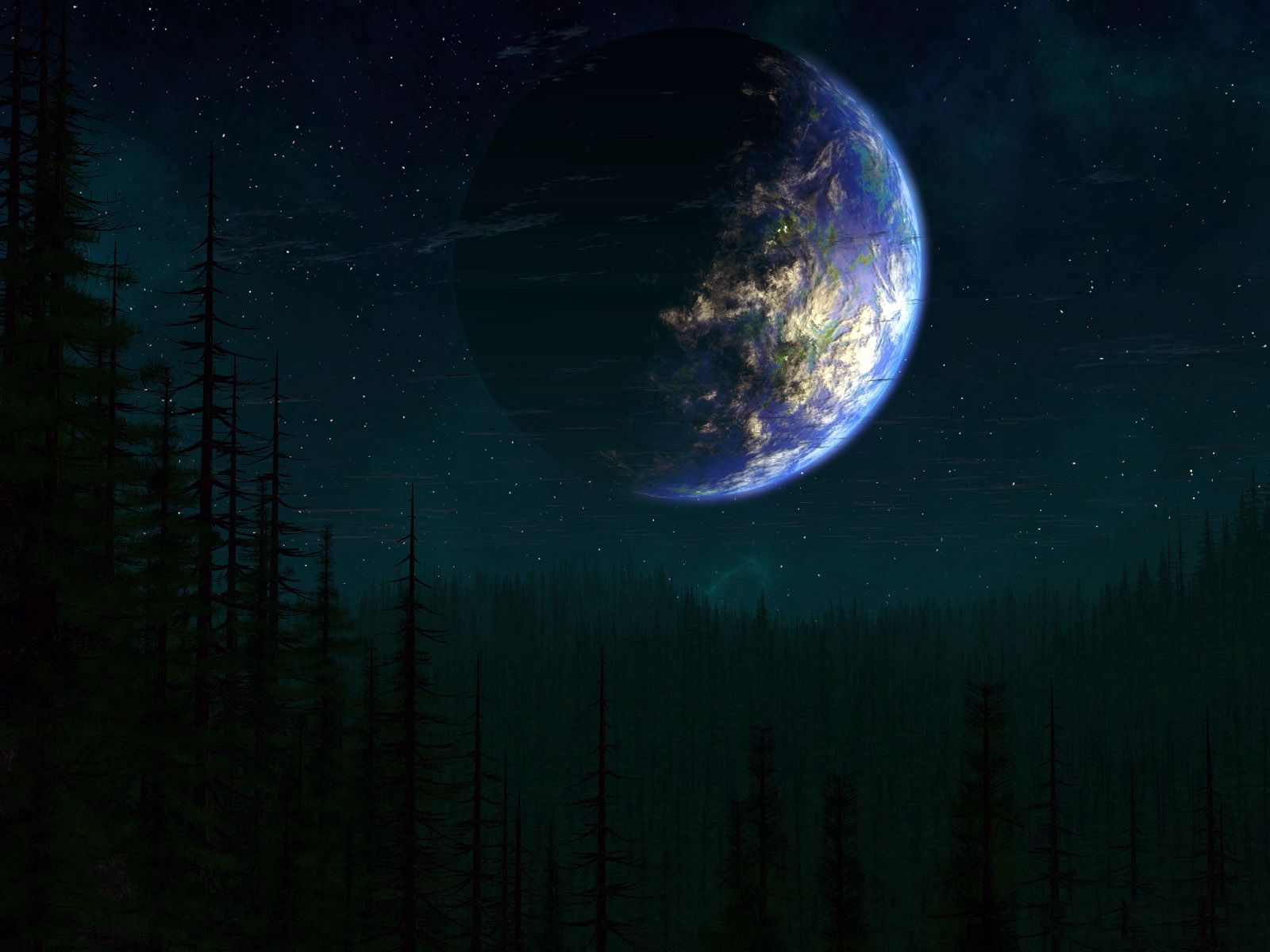 143264 Hintergrundbild herunterladen planet, bäume, universum, land, erde, ein leben, leben, planeten, fiktion, das ist unglaublich - Bildschirmschoner und Bilder kostenlos