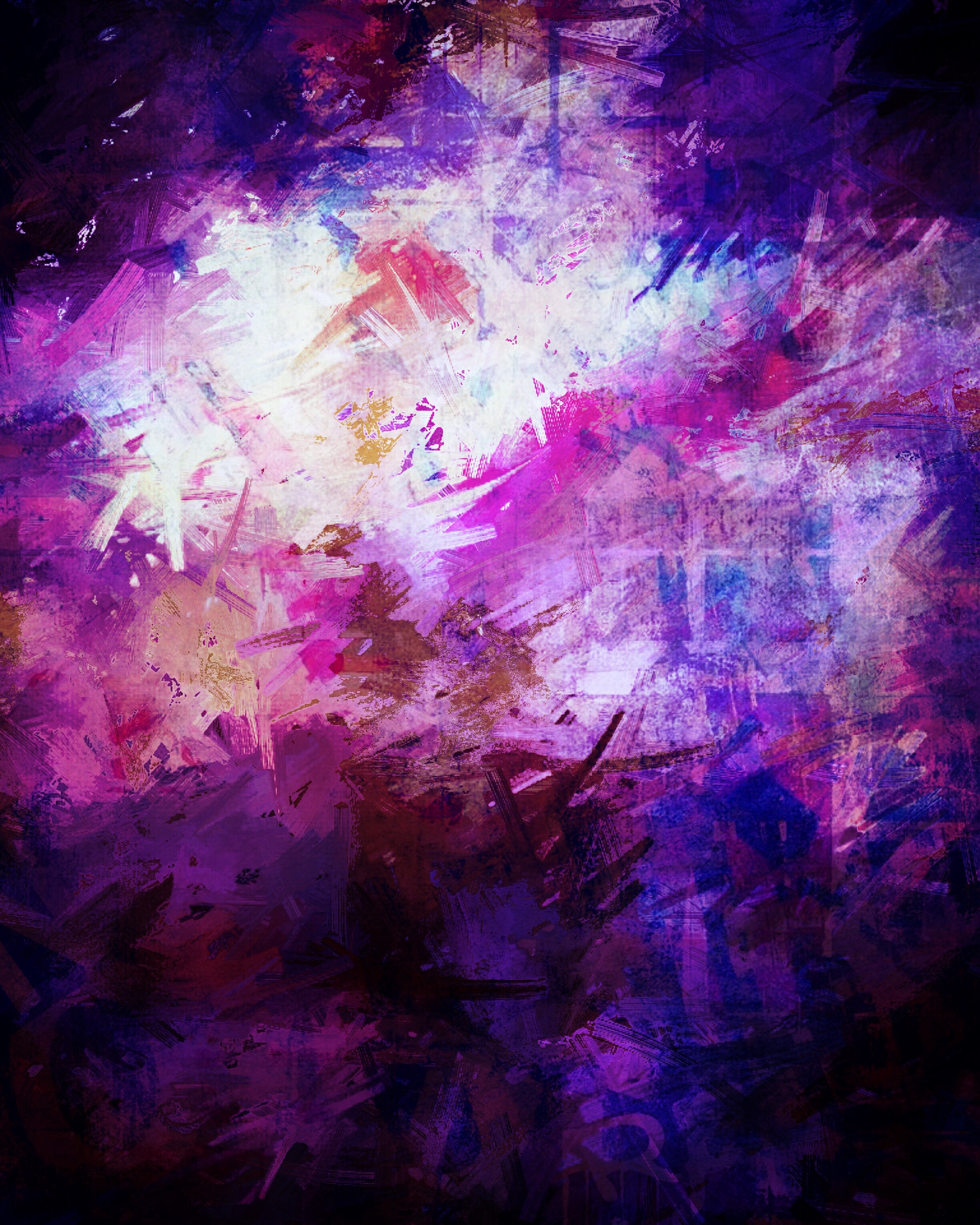 Download mobile wallpaper Spots, Purple, Stains, Lines, Violet, Dark, Abstract for free.