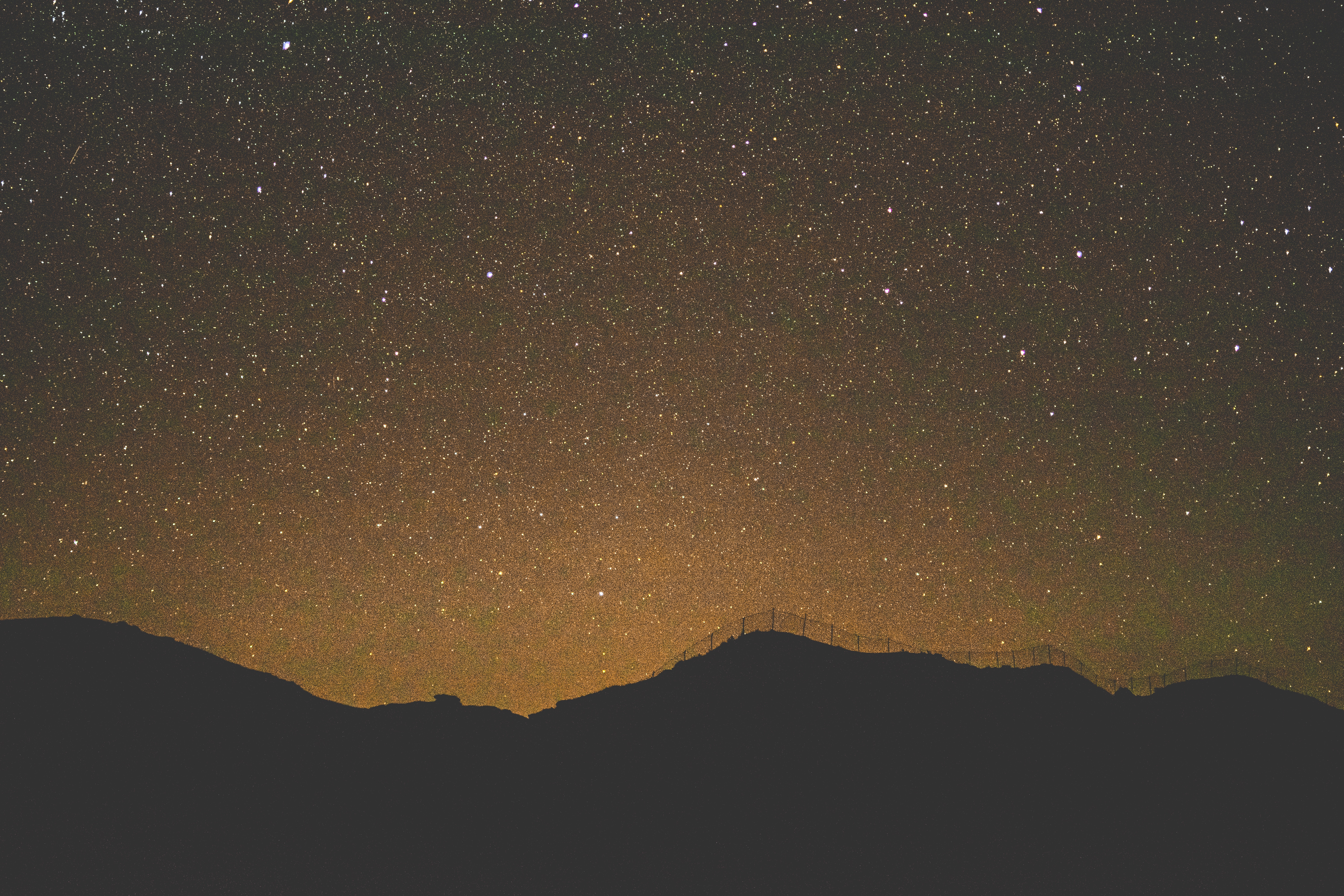 dark, night, horizon, starry sky Panoramic Wallpaper