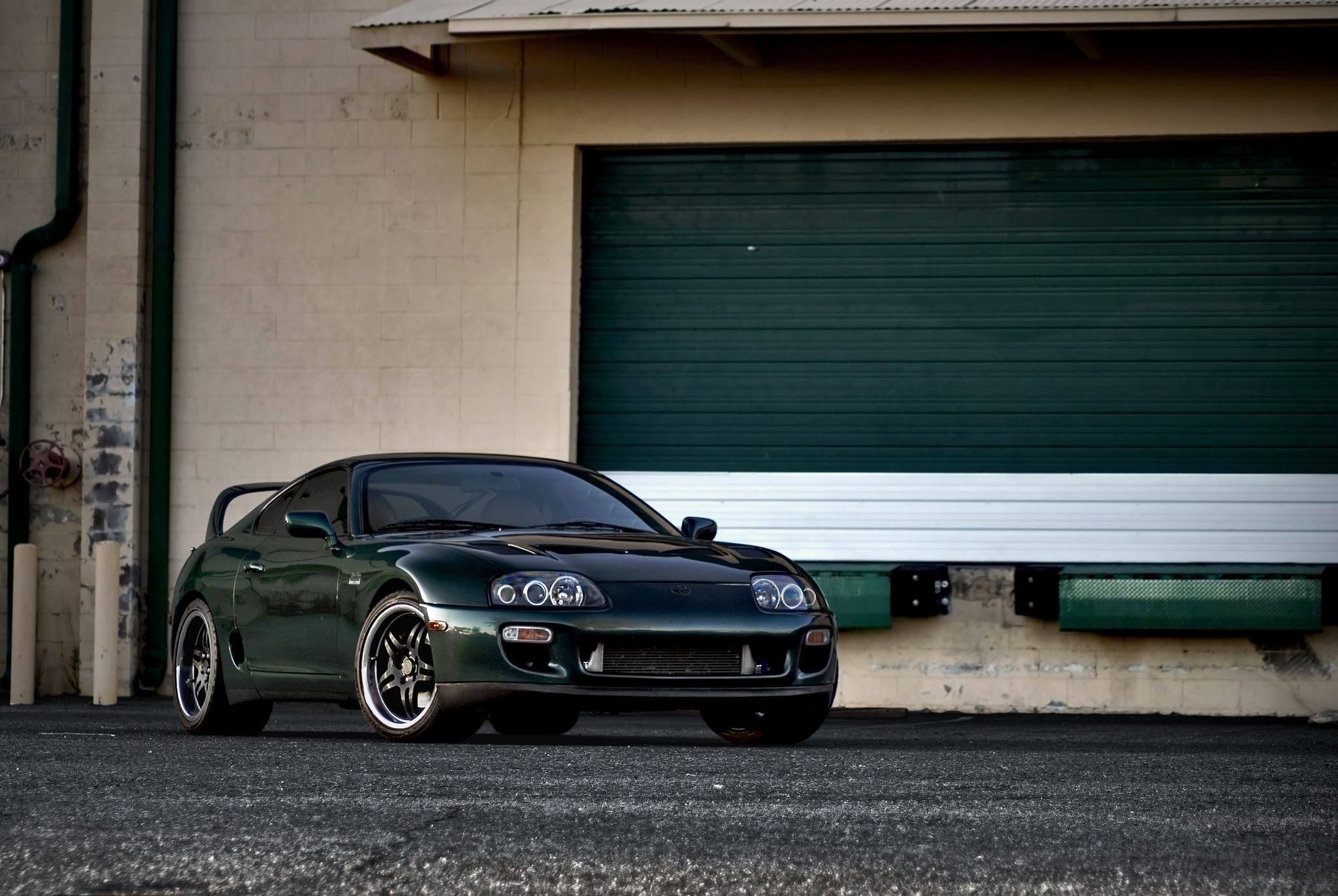 Mobile wallpaper supra, toyota, front view, cars, green