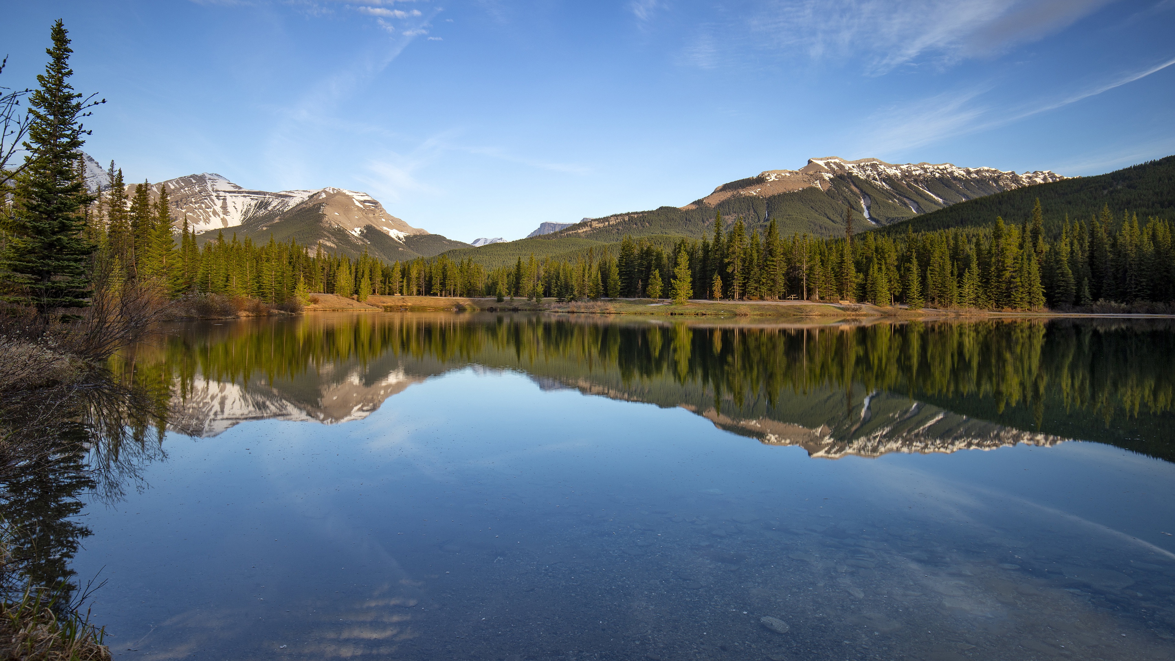 earth, lake, alberta, canada, mountain, reflection, spruce, lakes cellphone