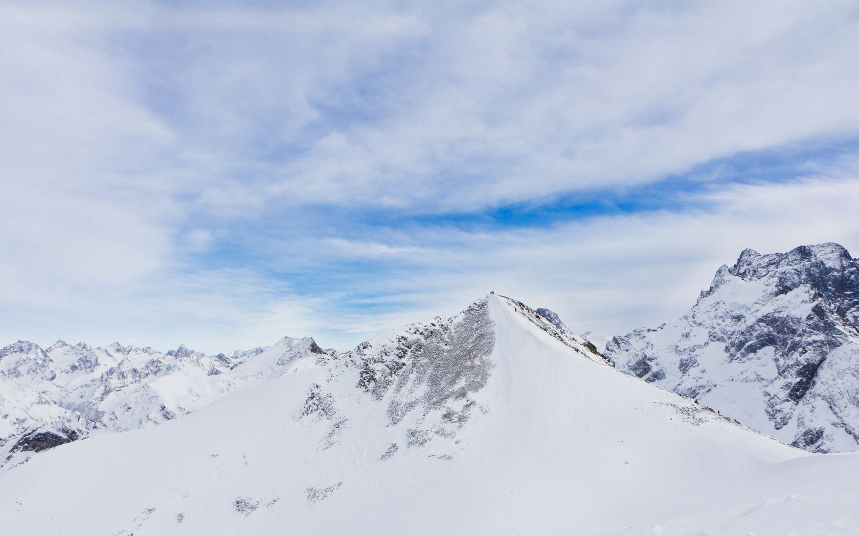 mountains, nature, snow, vertex, top, peak, height, caucasus, dombay, dombai
