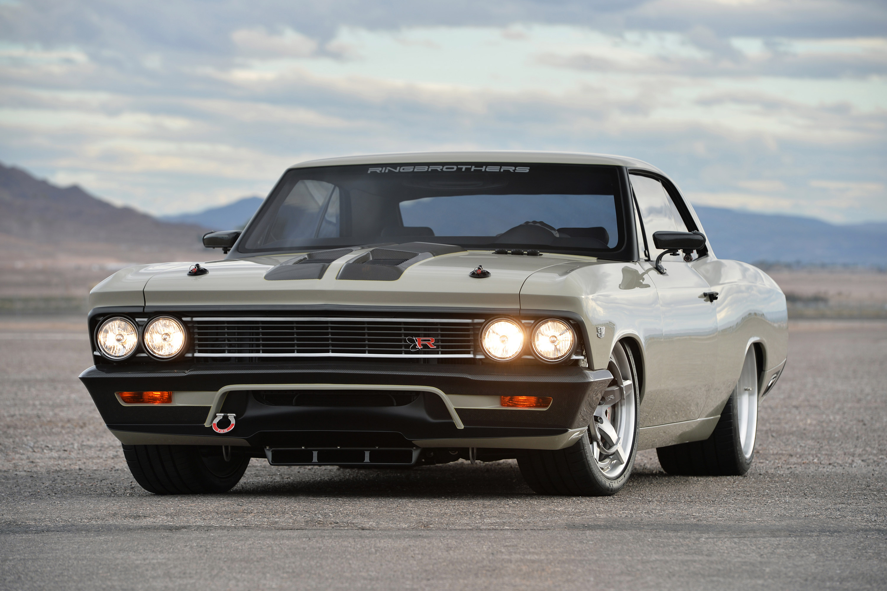 Mobile wallpaper vehicles, chevrolet chevelle, beige car, car, chevrolet chevelle recoil, muscle car, ringbrothers, chevrolet