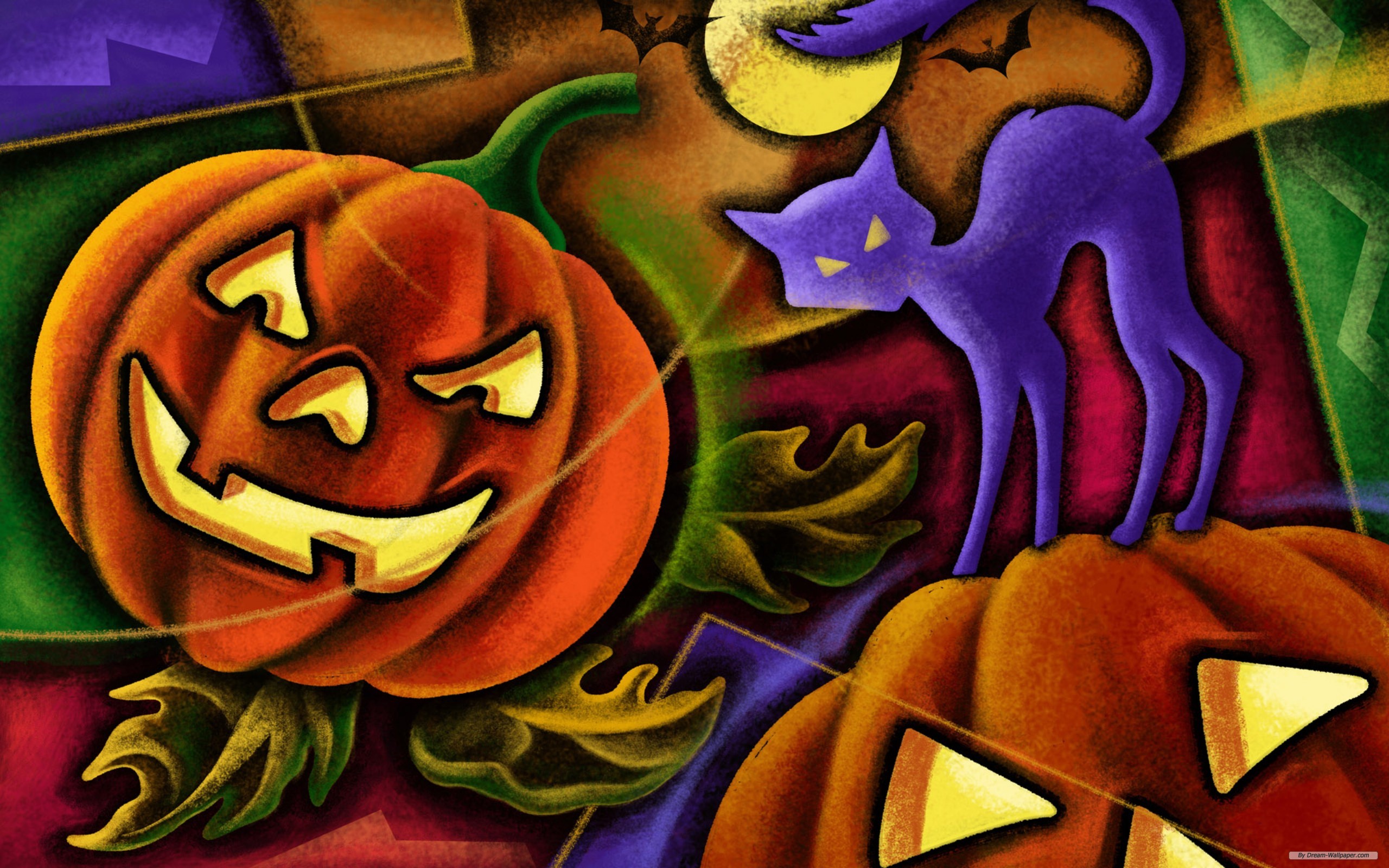 Download mobile wallpaper Halloween, Jack O' Lantern, Cat, Holiday for free.