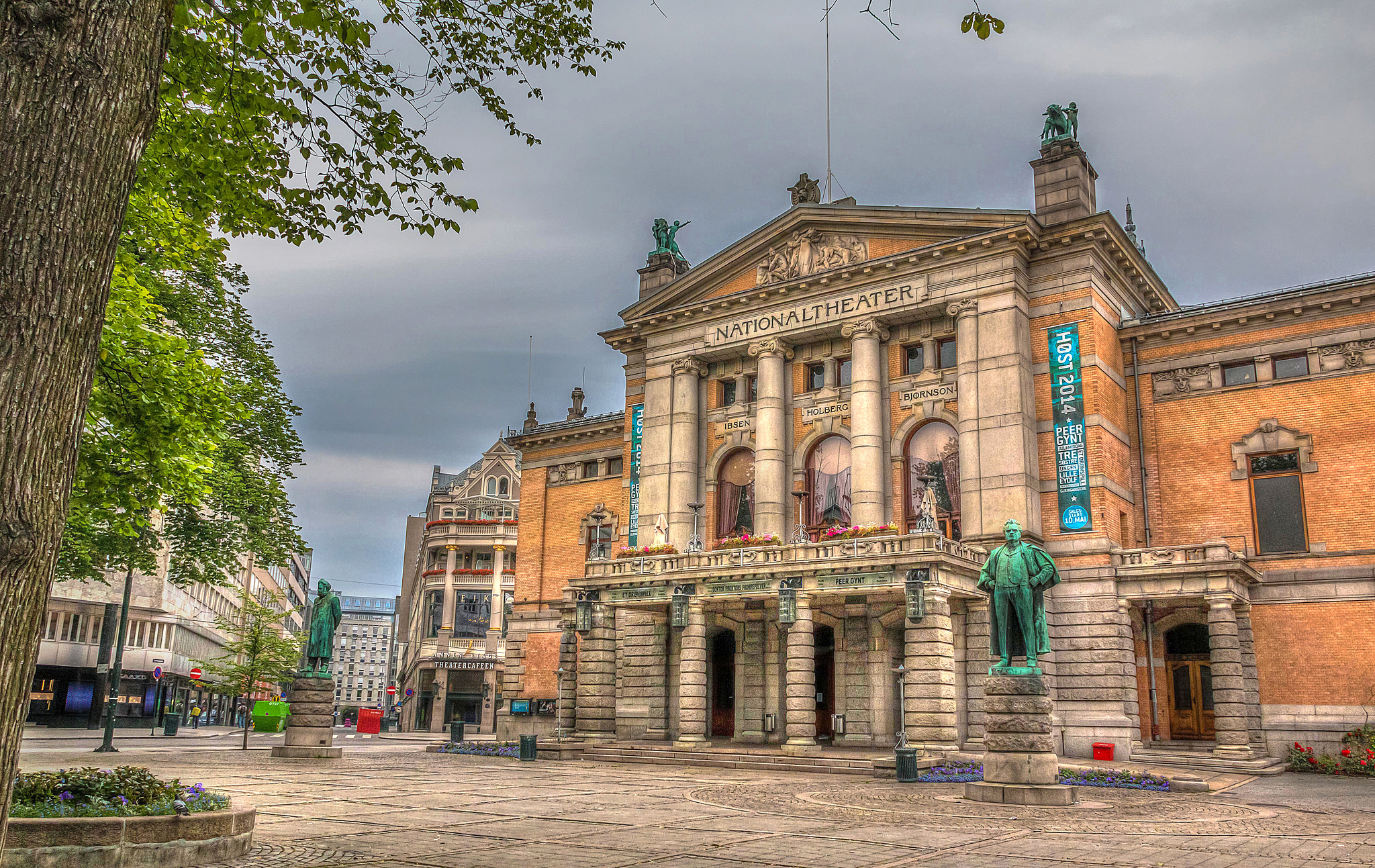 oslo, photography, hdr, architecture, building, city, norway, square, theatre HD wallpaper