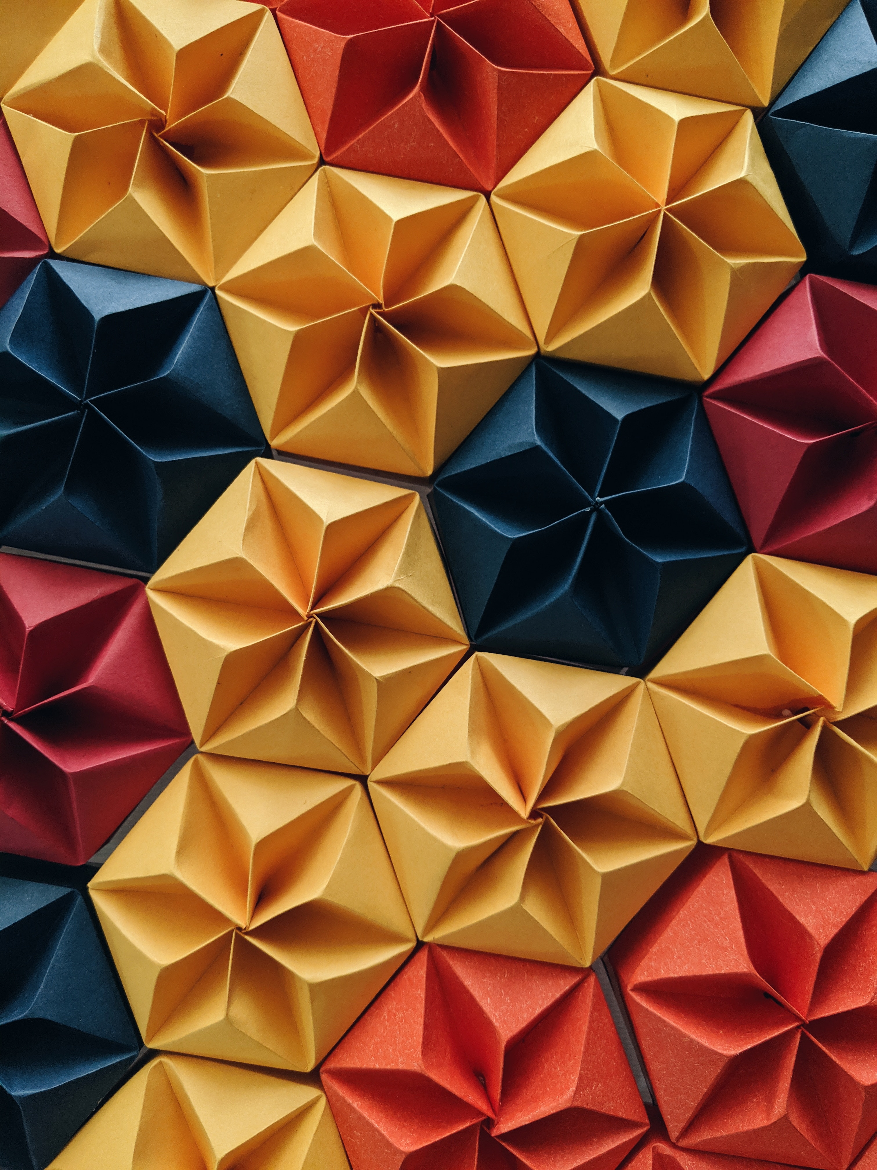 multicolored, motley, texture, textures, shape, shapes, paper, origami 4K