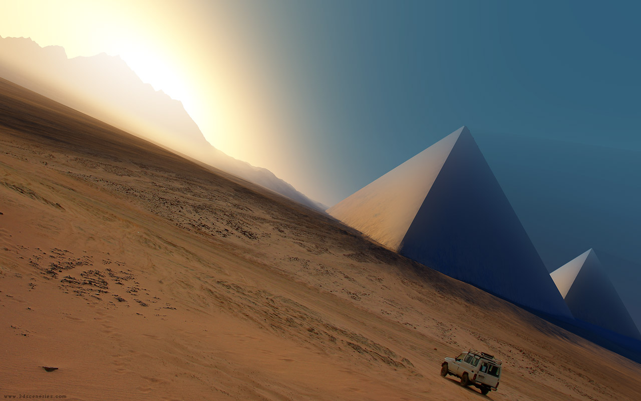 pyramid, earth, artistic