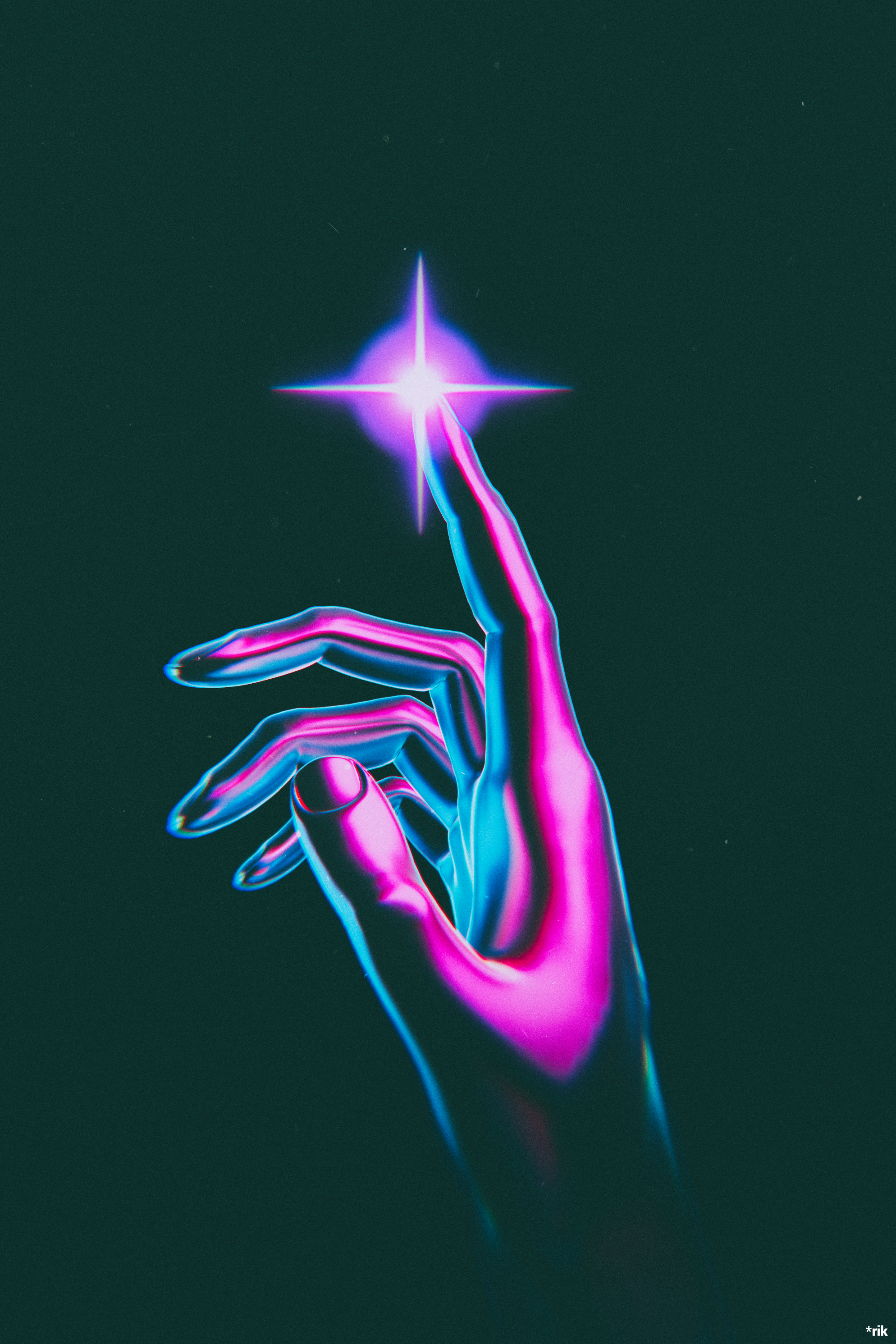 Download mobile wallpaper Star, Hand, Shine, Brilliance, Touching, Touch, Art for free.