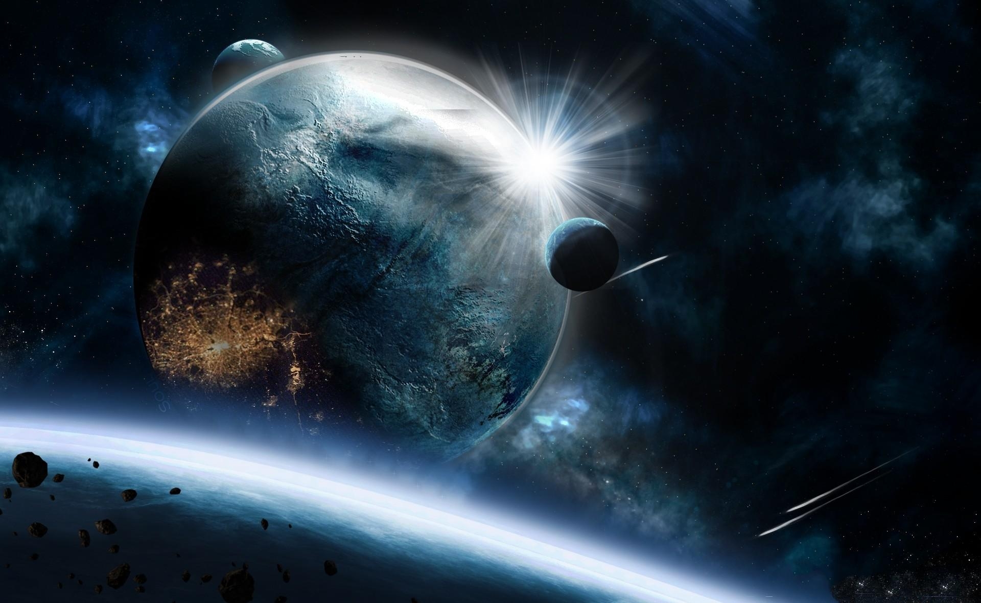 speed, universe, asteroids, planets, explosion, hit, blow High Definition image