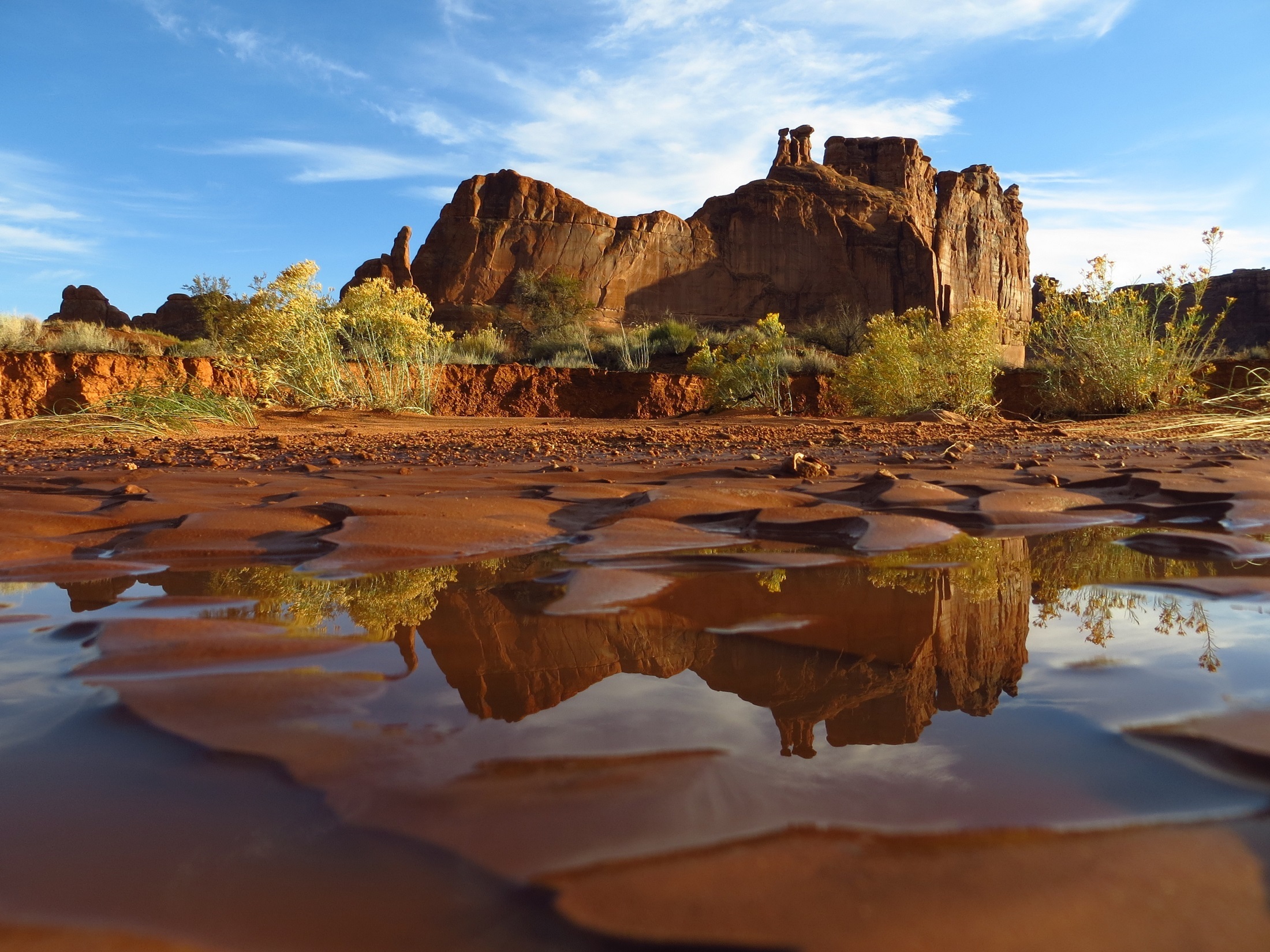 nature, water, arches national park, earth, desert, reflection, sandstone, usa, utah, wilderness, national park