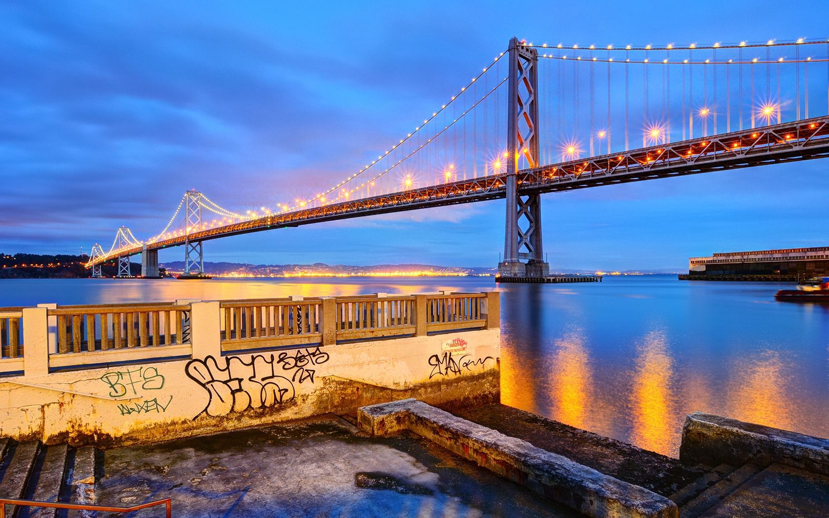 Handy-Wallpaper Städte, Die Böschung, Quay, Brücke, Kalifornien, San Francisco kostenlos herunterladen.