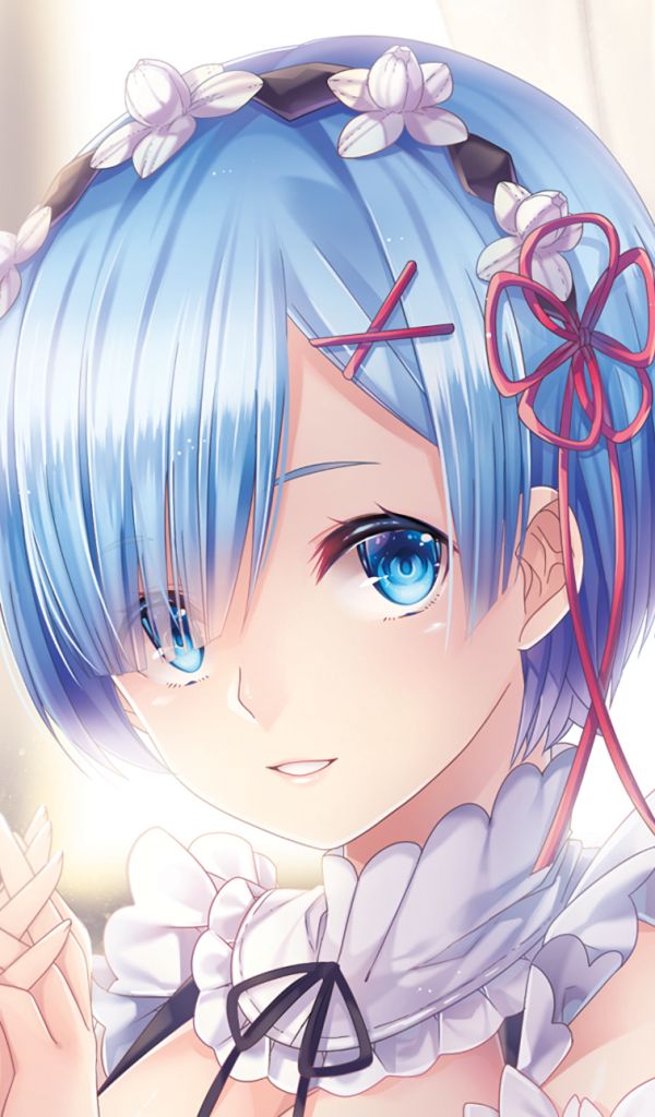 Blue Anime Face 01 - Smile