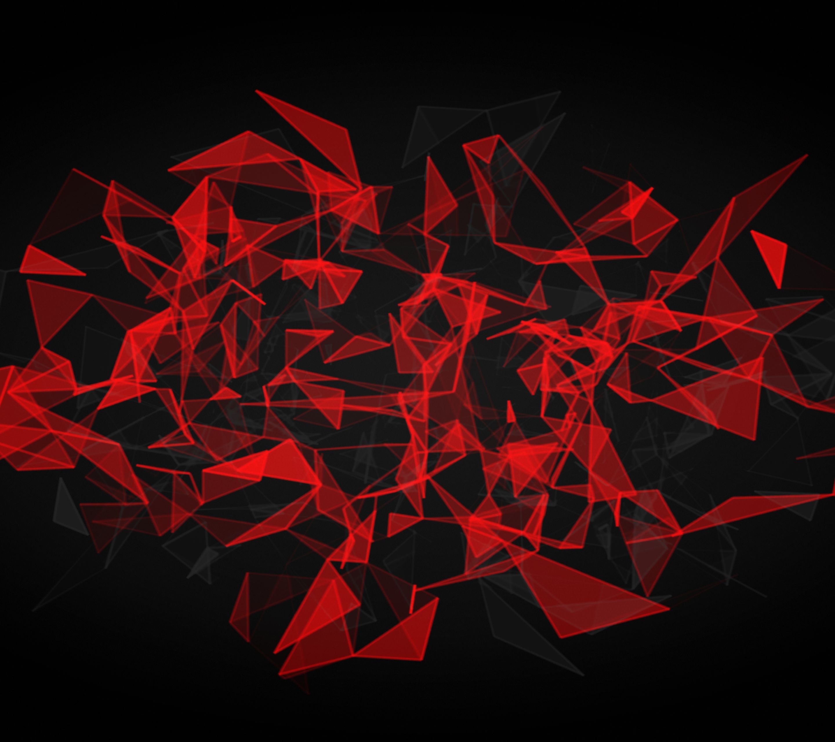 abstract, red, black, polygon