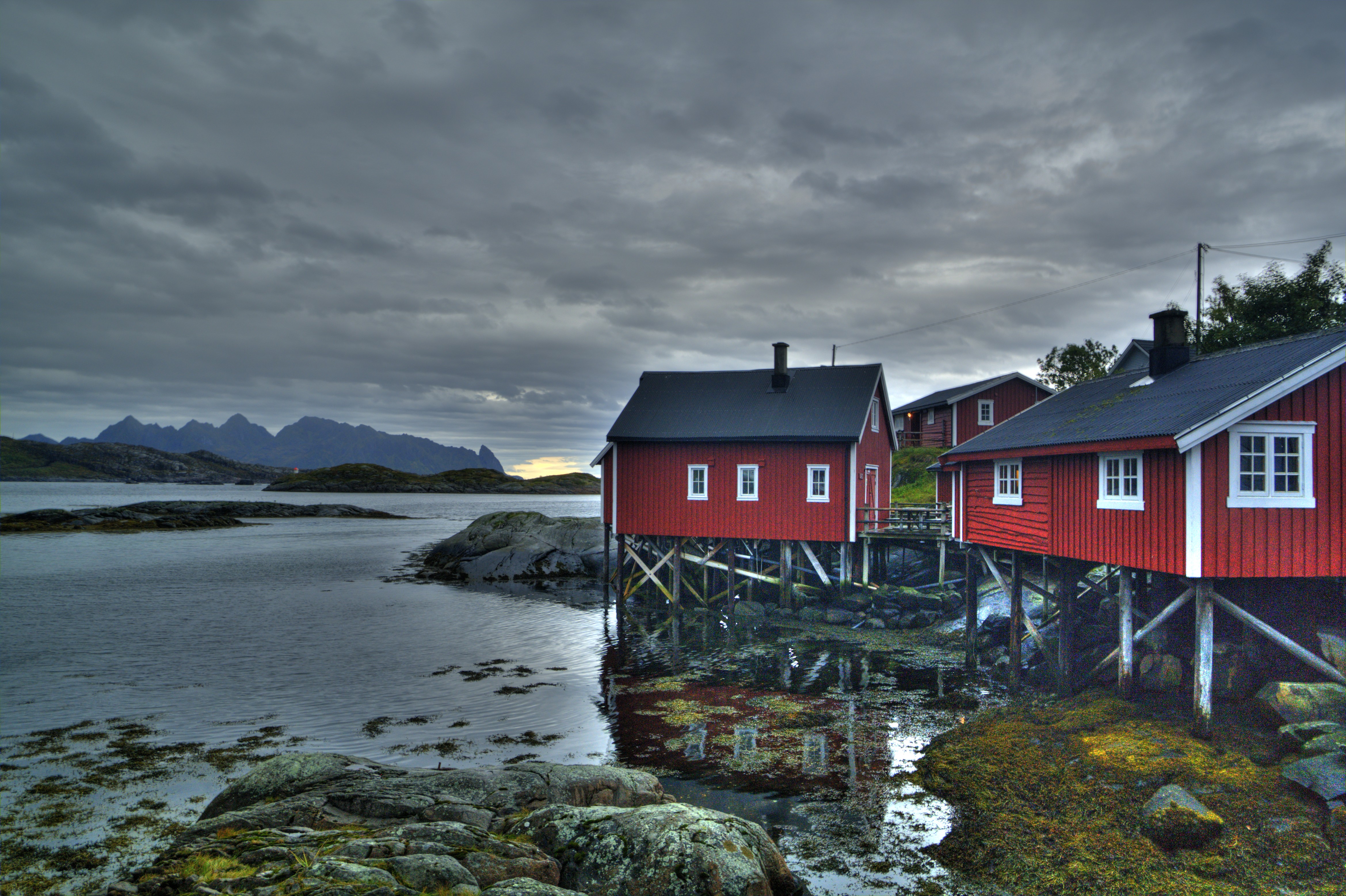 Норвежские домики обои на айфон