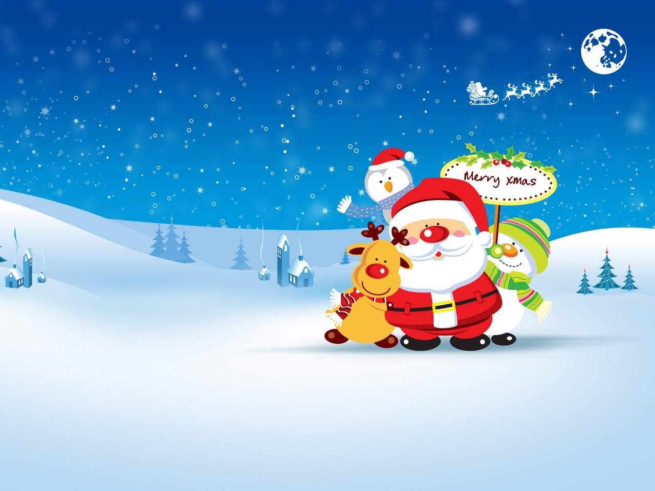 Handy-Wallpaper Bilder, Winter, Schnee, Feiertage, Weihnachtsmann, Weihnachten kostenlos herunterladen.