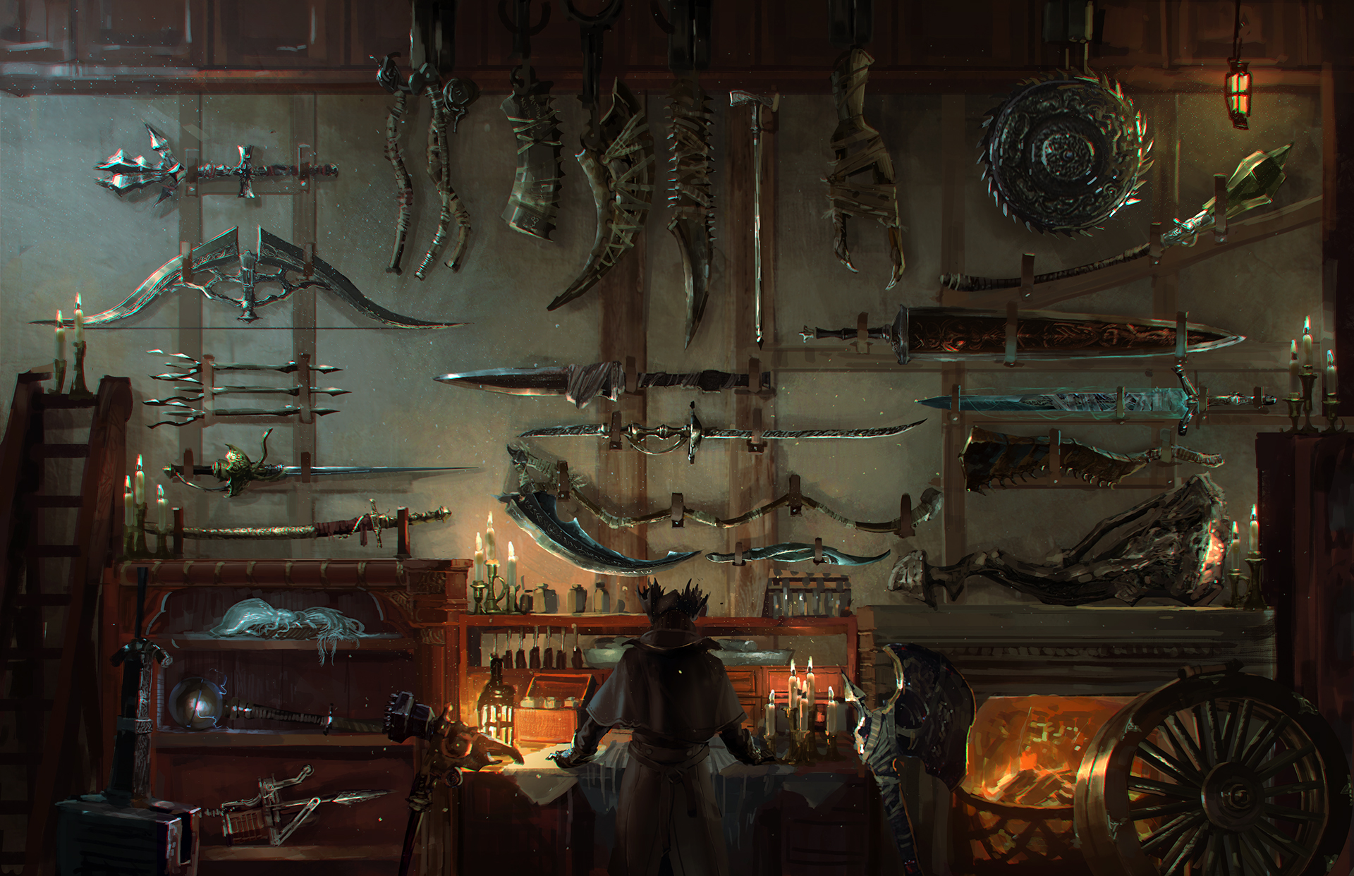 bloodborne, bow, video game, sword, weapon