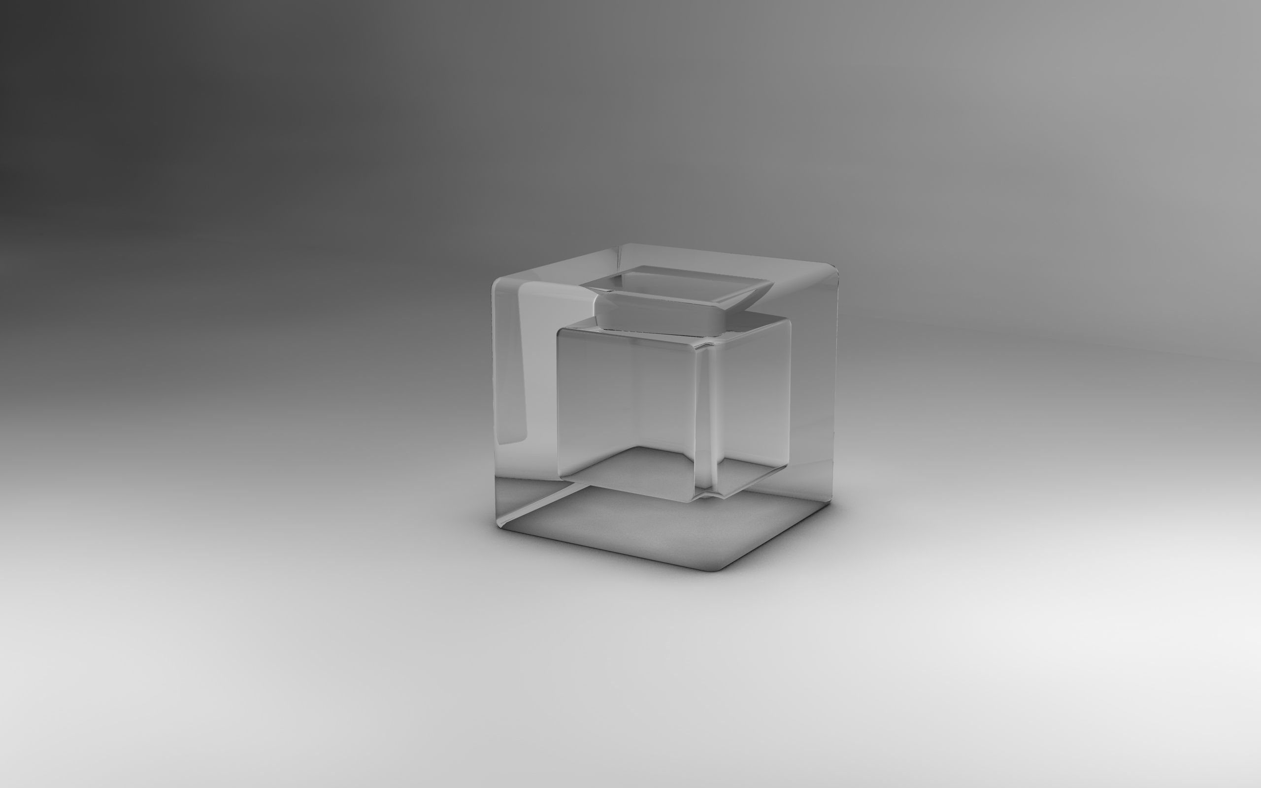 Download mobile wallpaper Grey, Glass, Cube, Background, 3D for free.