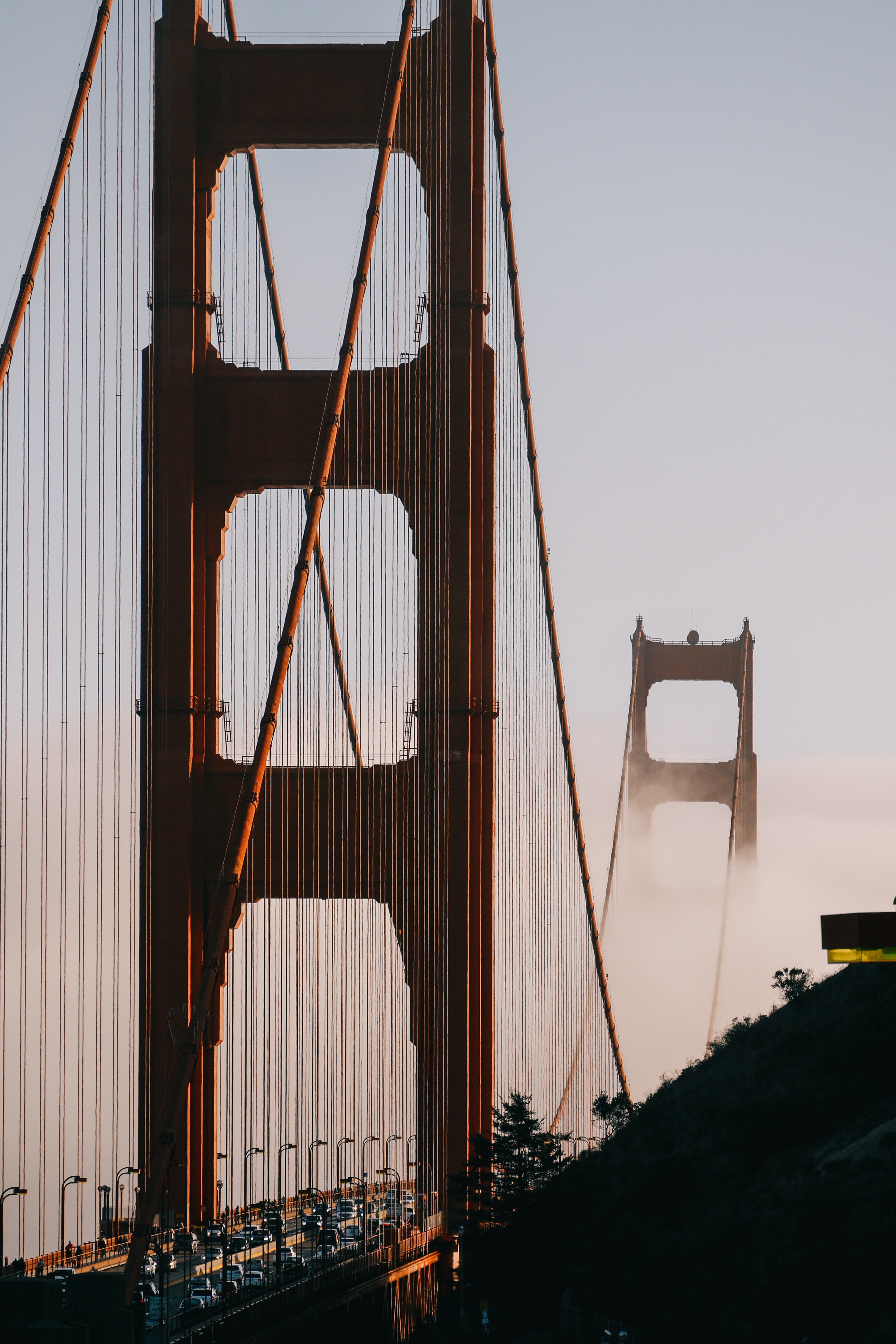 Handy-Wallpaper Städte, Clouds, Nebel, Usa, Brücke, San Francisco kostenlos herunterladen.