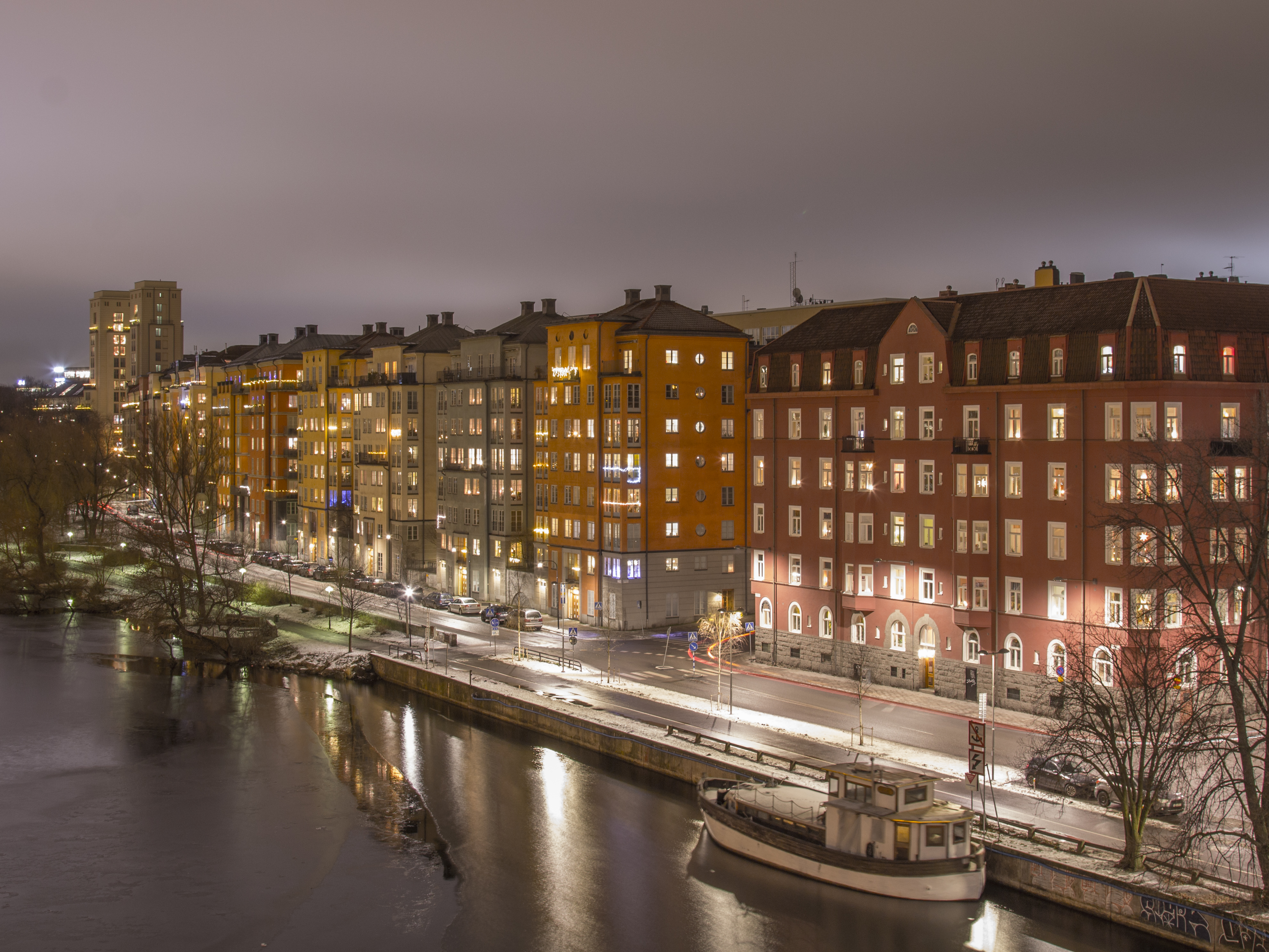 man made, stockholm, building, city, house, street, sweden, winter, cities