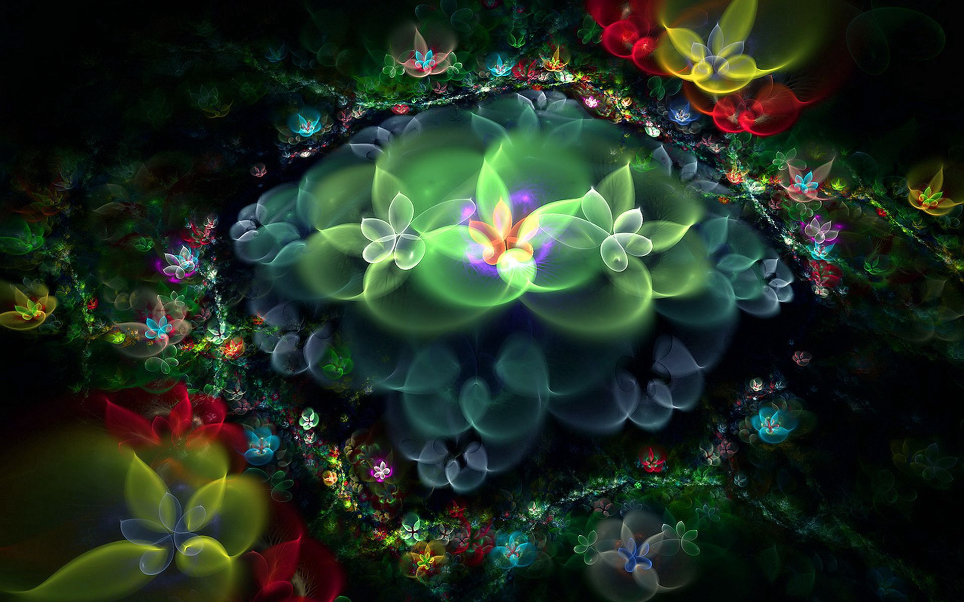 Free download wallpaper Abstract, Flowers, Light, Light Coloured, Background, Fractal on your PC desktop
