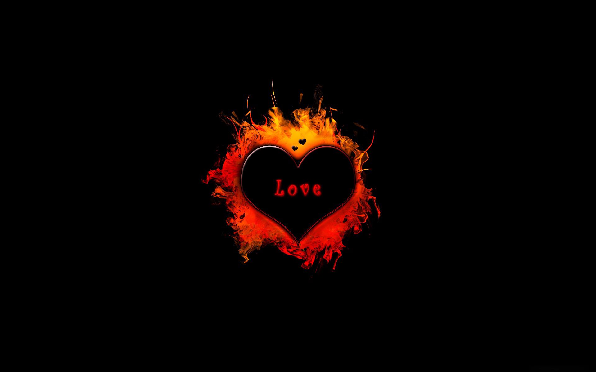 heart, shadow, love, flame, fire Full HD