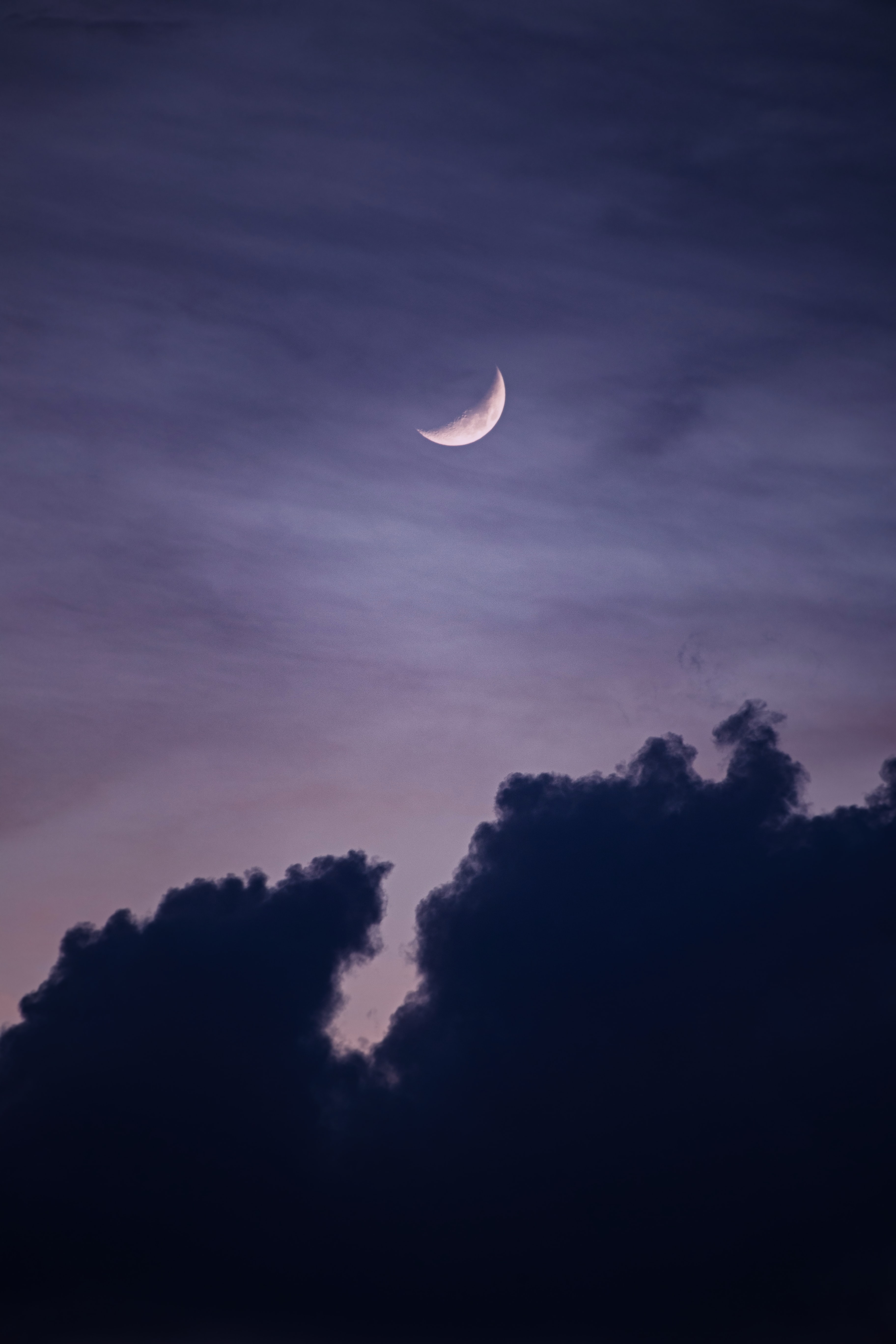 mainly cloudy, nature, sky, clouds, moon, overcast Desktop home screen Wallpaper