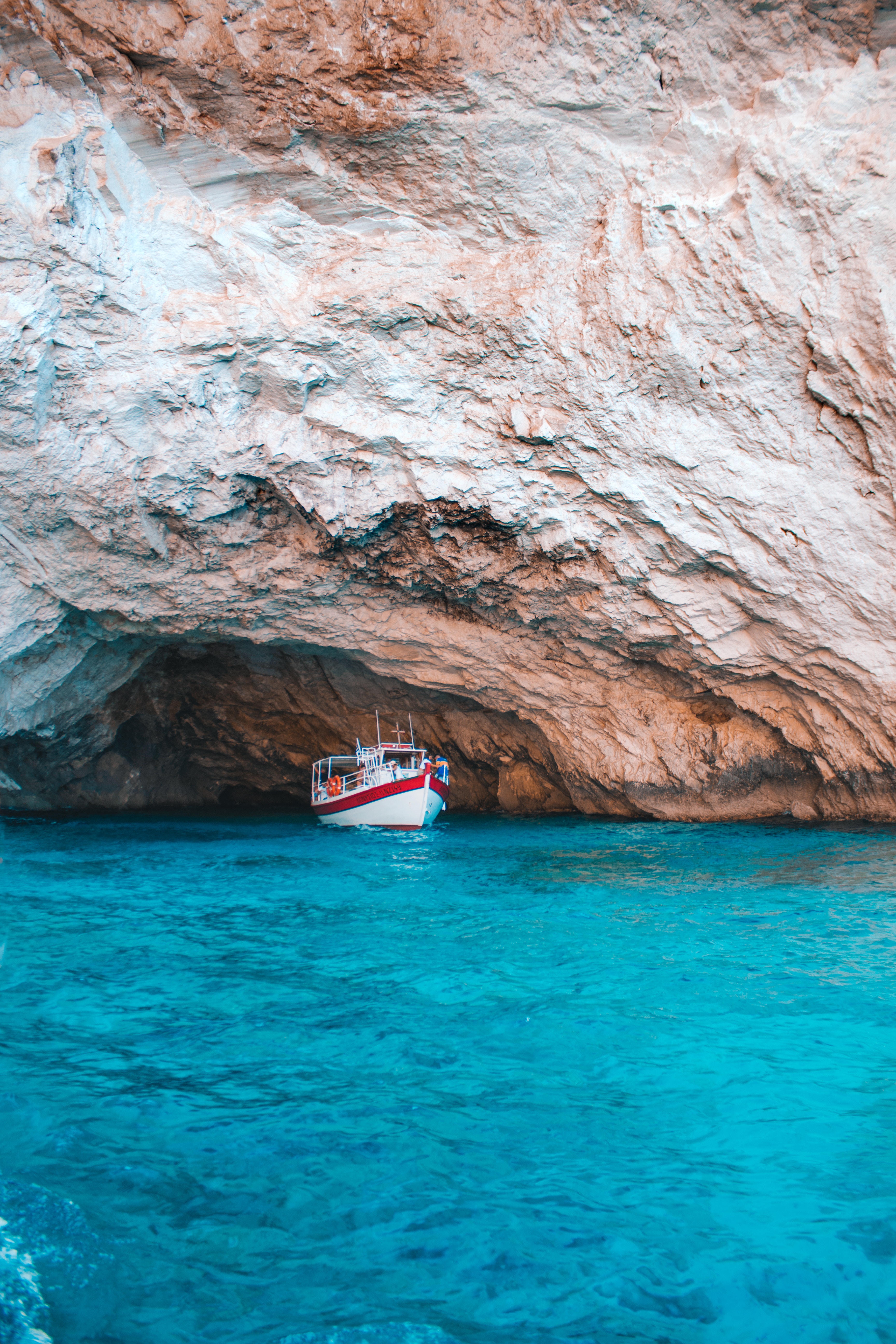 Free download wallpaper Nature, Water, Sea, Rock, Bay, Boat, Cave on your PC desktop