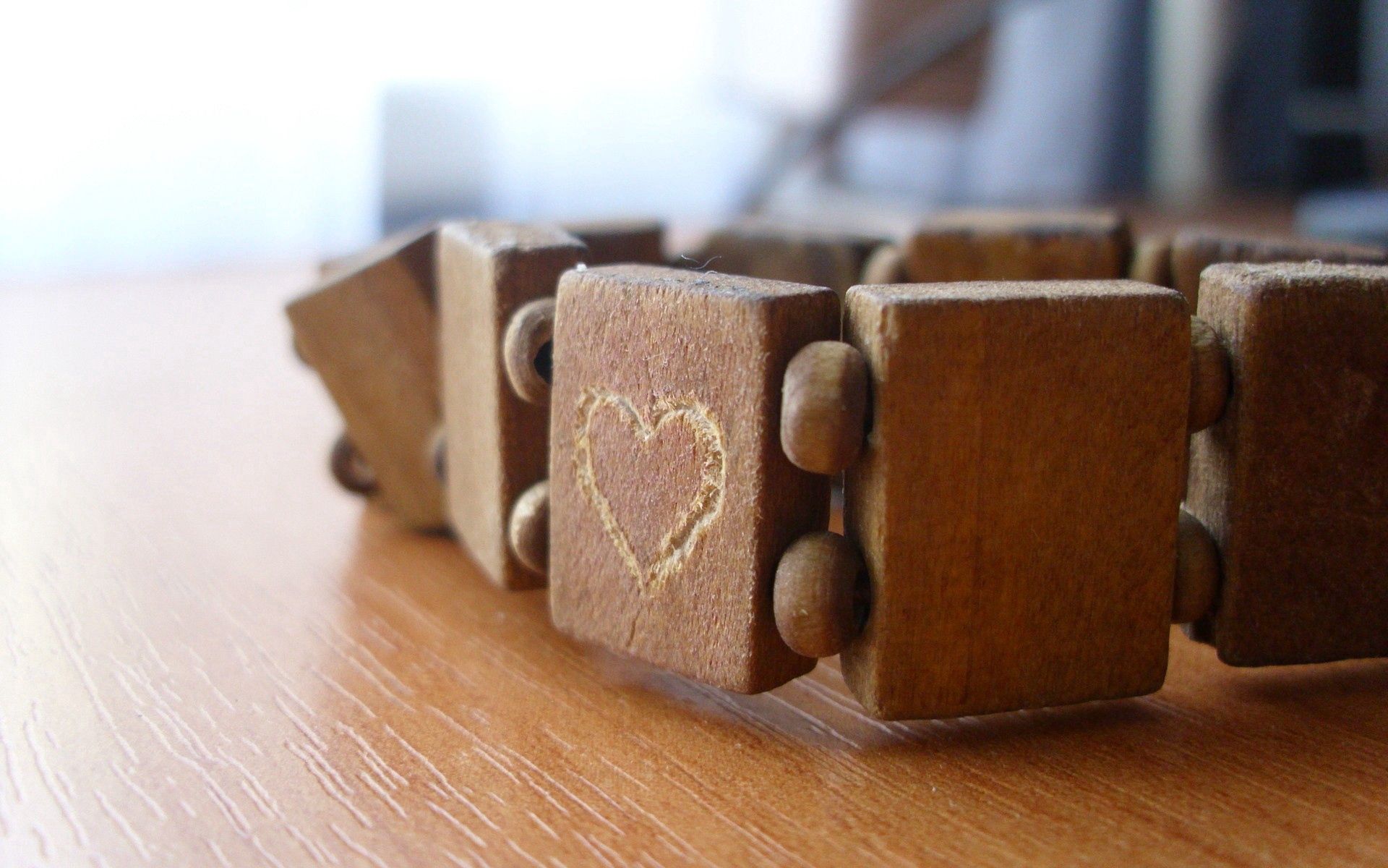 Download mobile wallpaper Wood, Bracelet, Figurines, Figures, Wooden, Love for free.