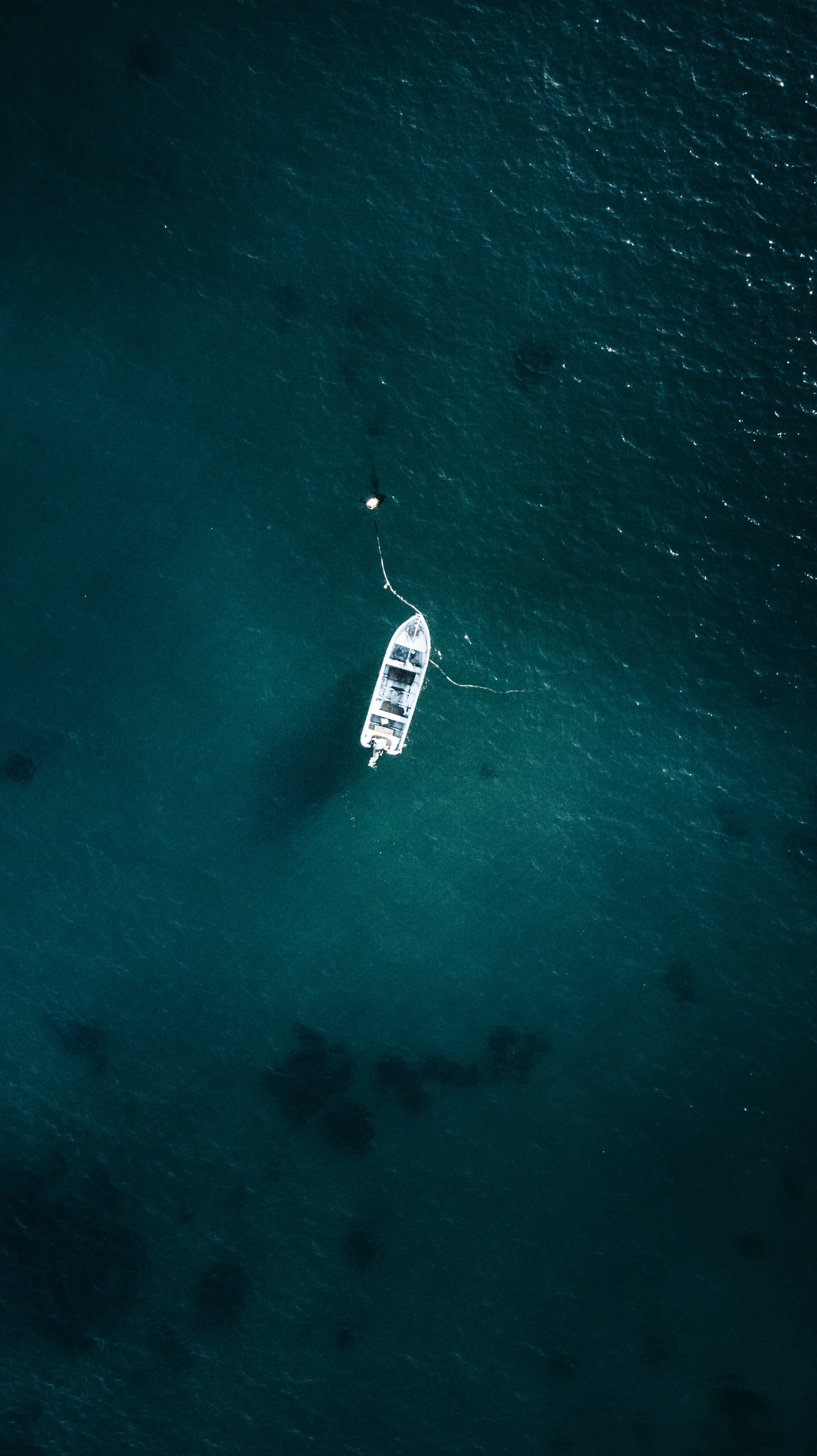nature, water, sea, waves, view from above, boat Free Background
