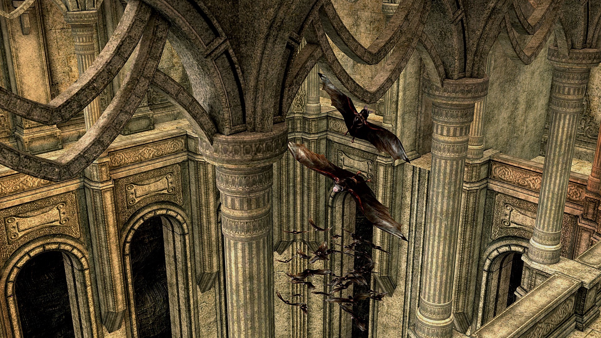 Download mobile wallpaper Fantasy, Gothic, Architecture, Artistic, Bat for free.