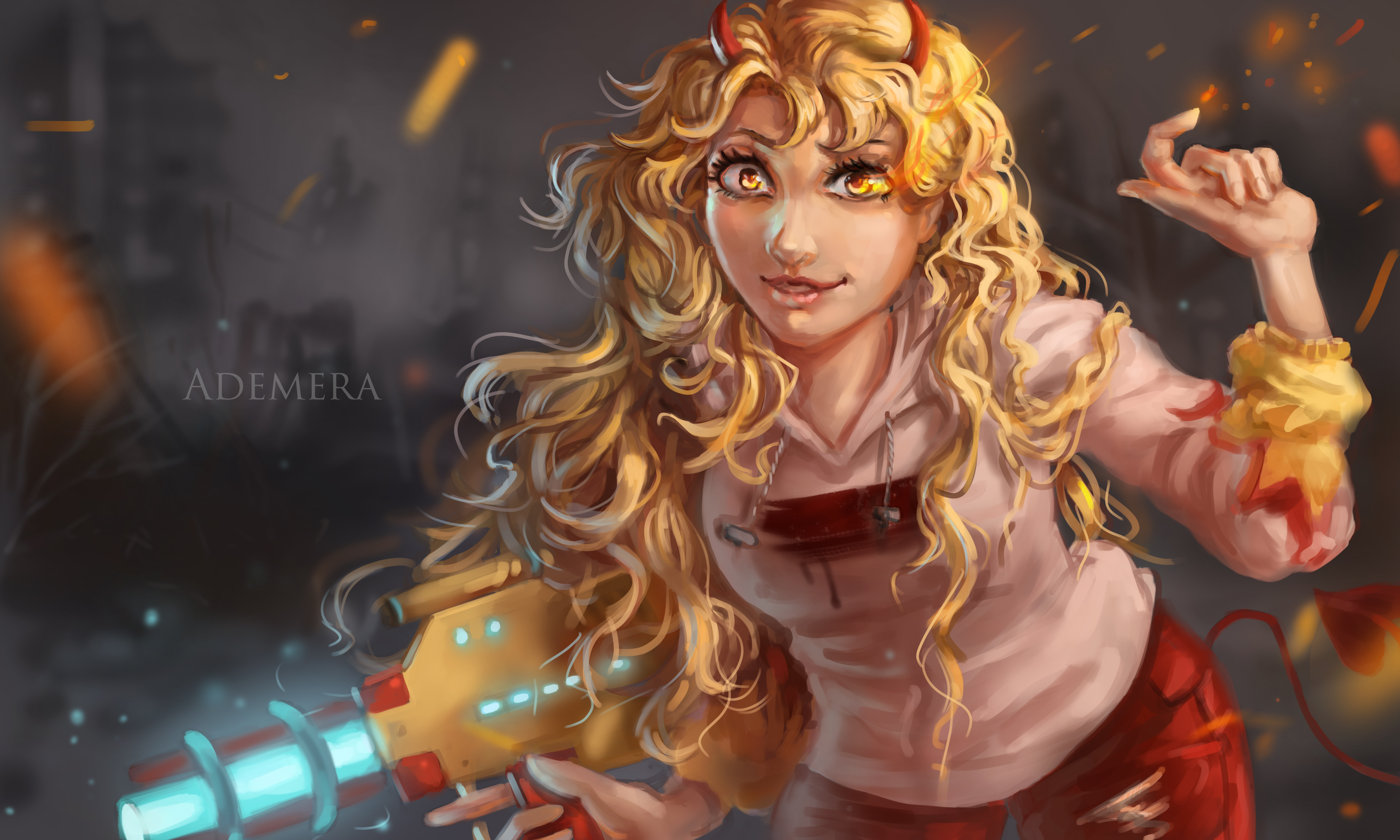 Fantasy anime fire girl | Poster