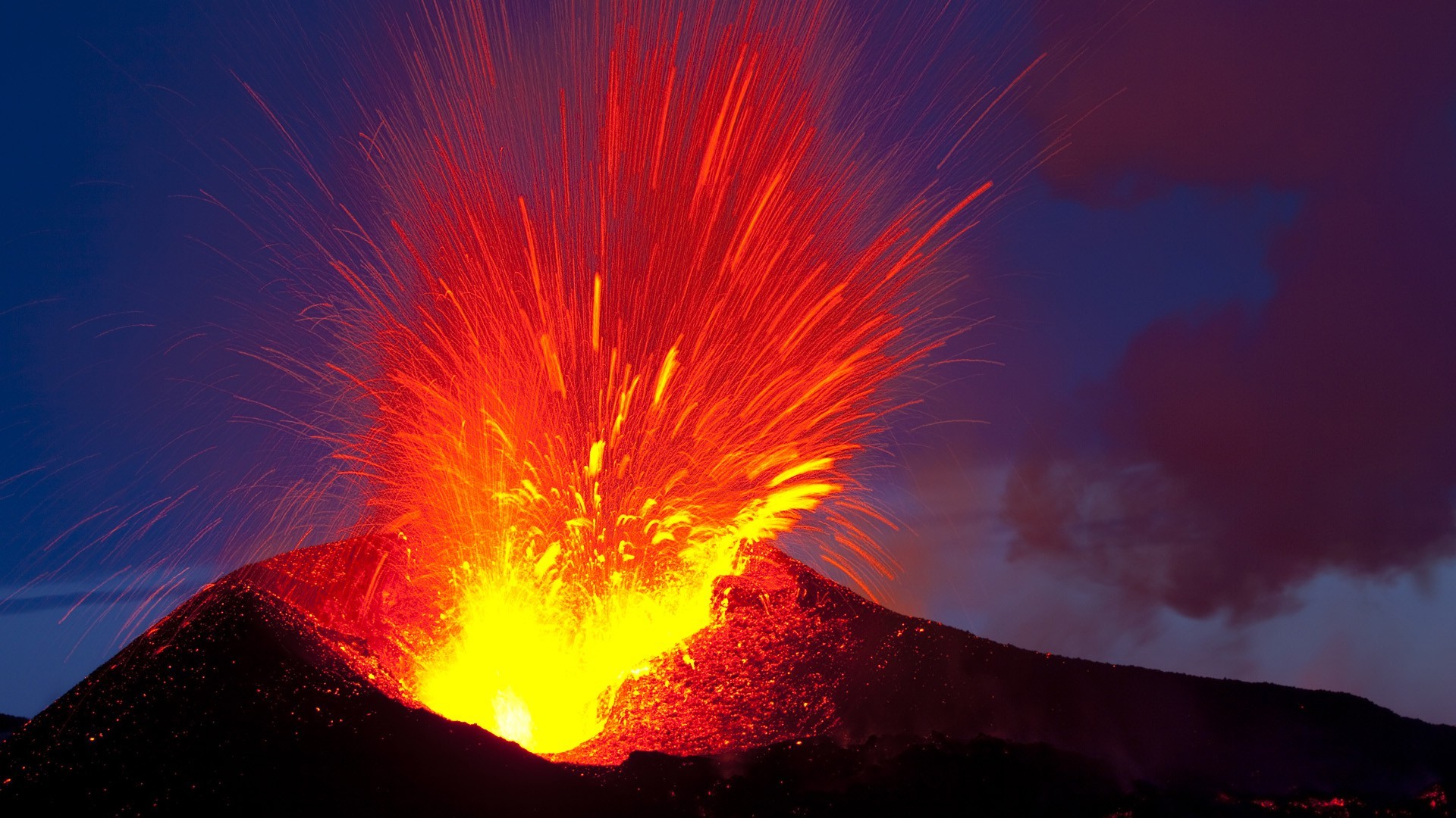 earth, volcano, eruption, fire, lava, volcanoes