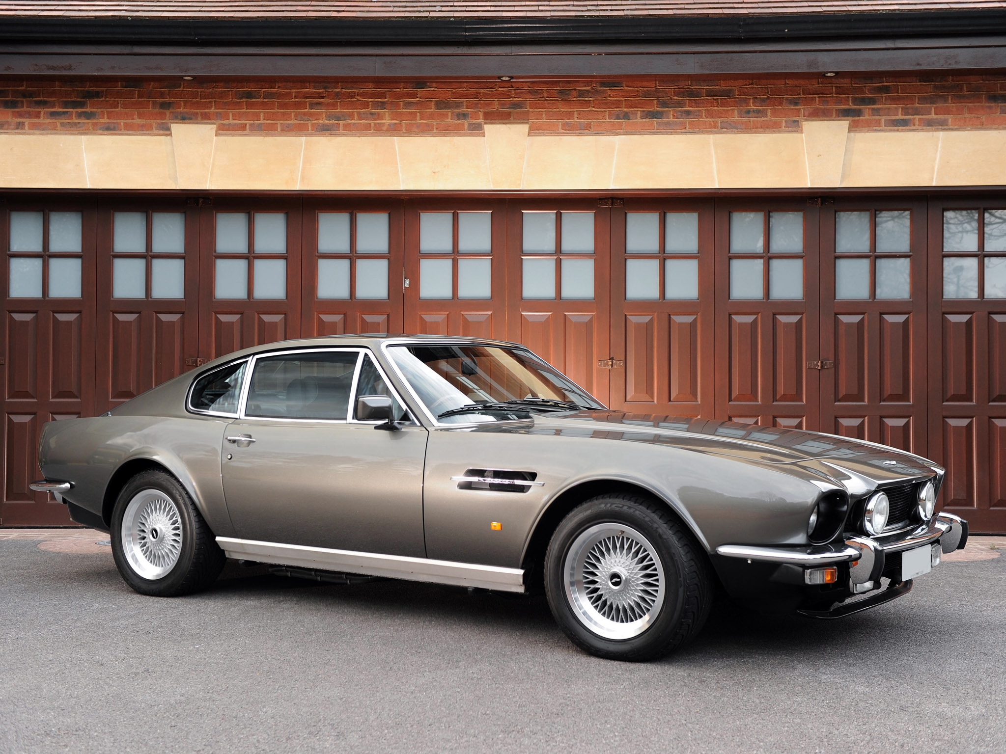 wallpapers cars, auto, aston martin, grey, side view, v8, 1972