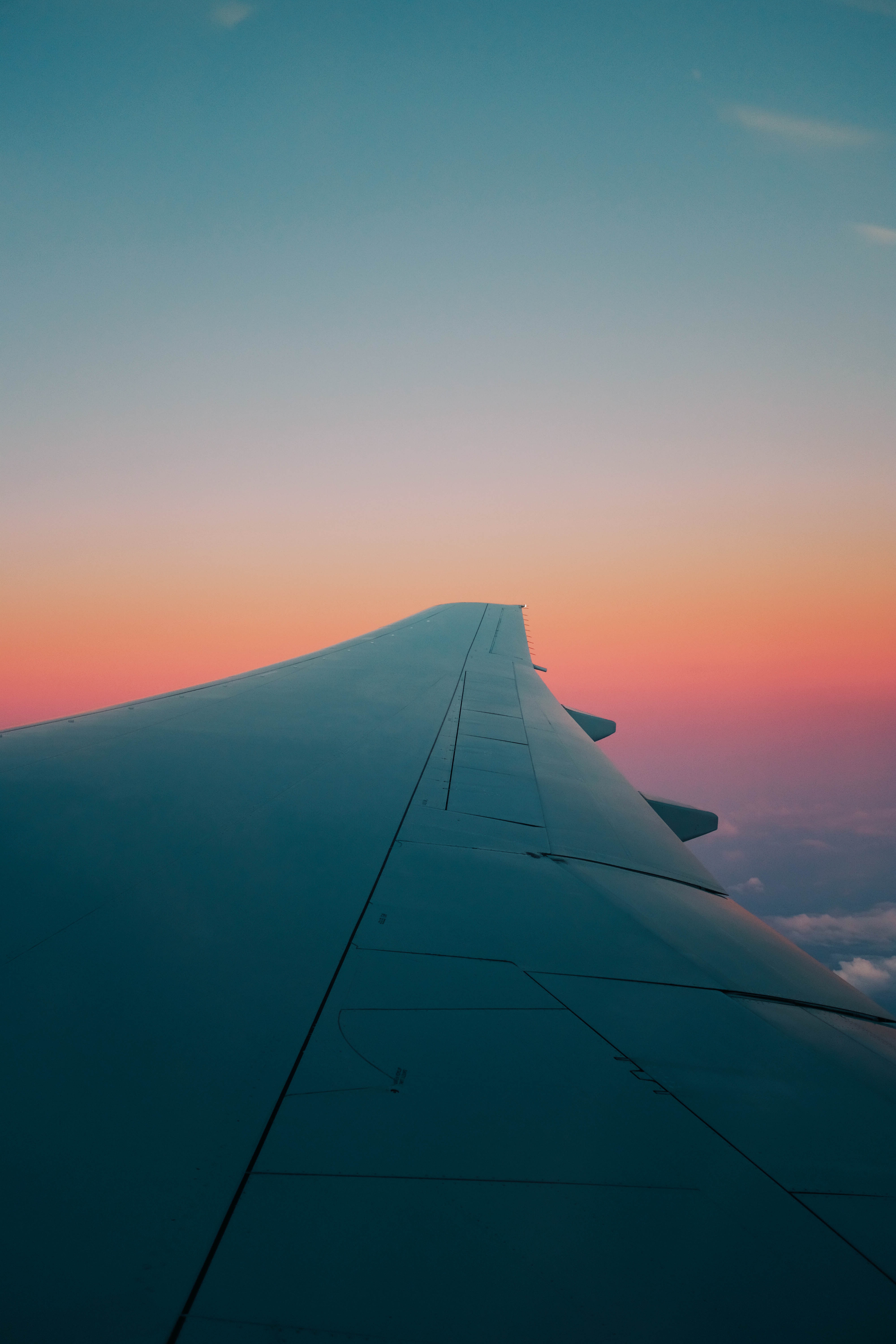 plane, airplane wing, nature, sky, clouds, flight, airplane, wing of the plane Full HD