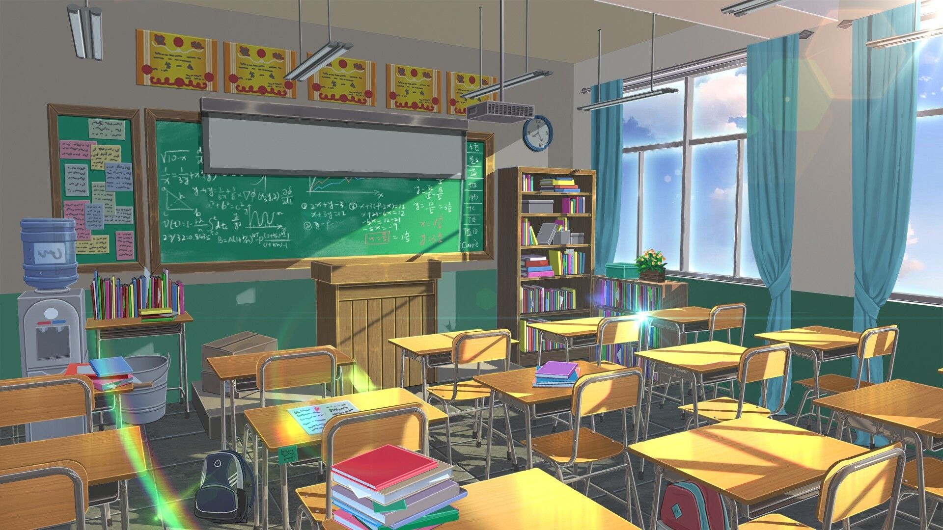 HD desktop wallpaper: Anime, Room, Classroom download free picture #988551