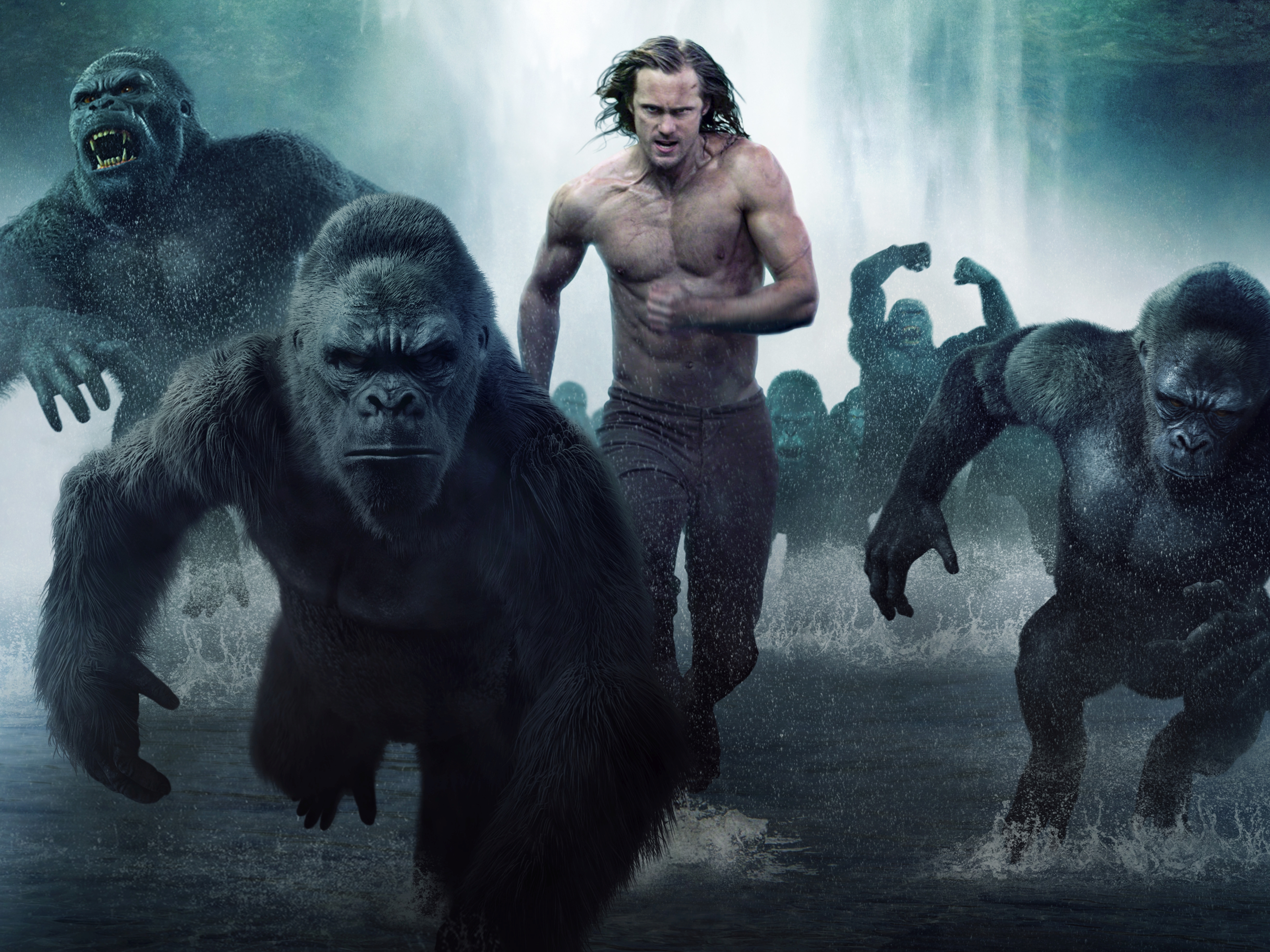 alexander skarsgård, movie, the legend of tarzan, ape, gorilla, tarzan HD wallpaper