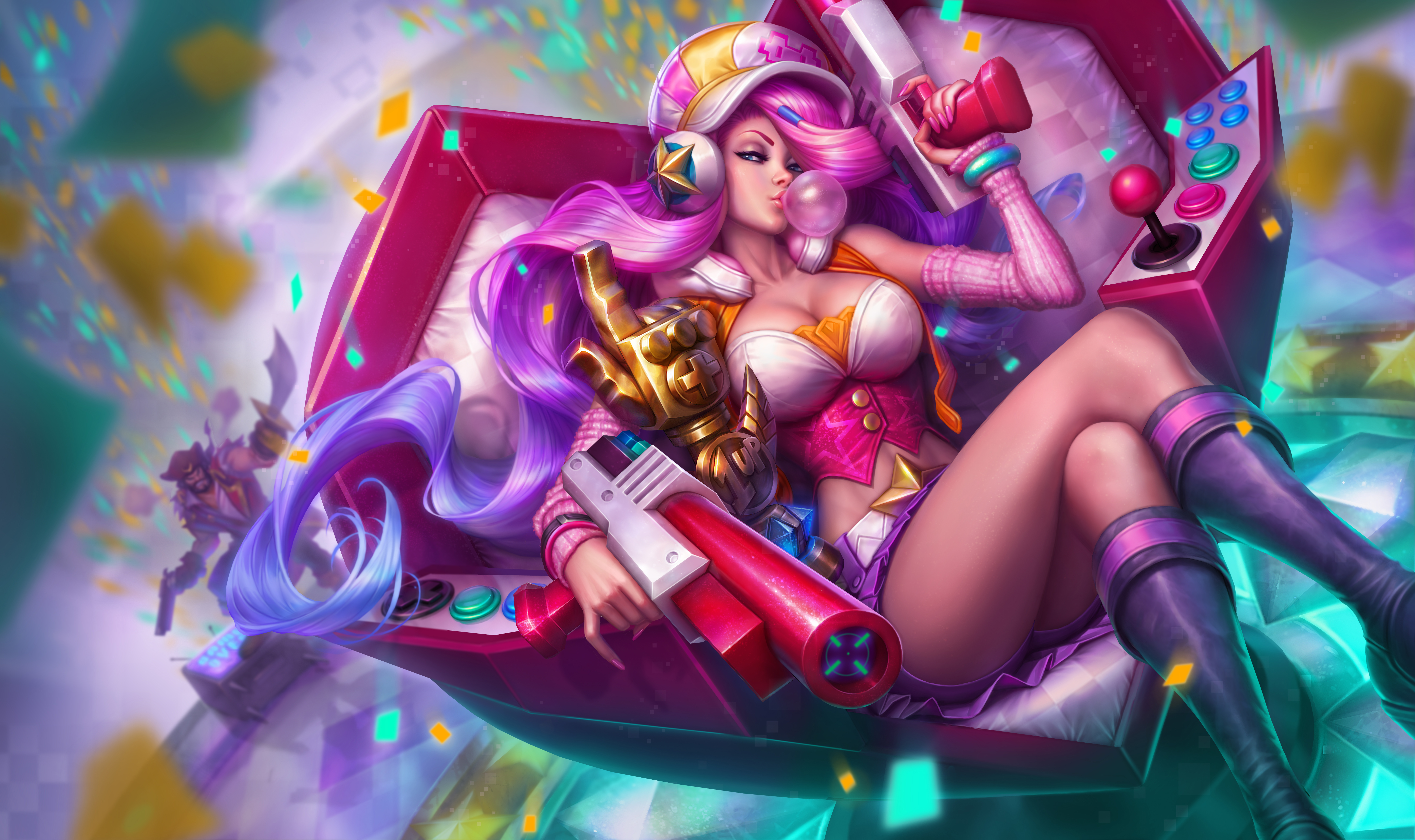 long hair, cap, video game, league of legends, boots, miss fortune (league of legends) wallpapers for tablet