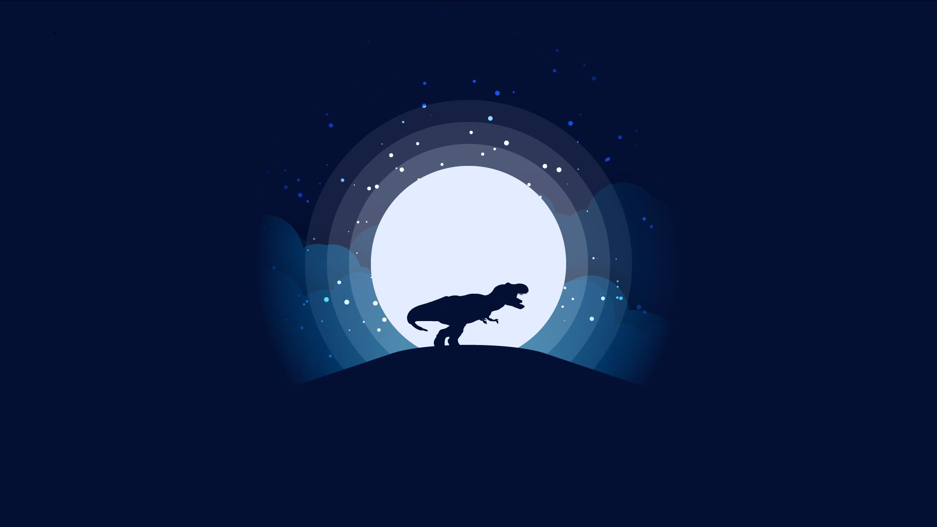 432148 Bild herunterladen tiere, tyrannosaurus rex, mond, nacht, dinosaurier - Hintergrundbilder und Bildschirmschoner kostenlos