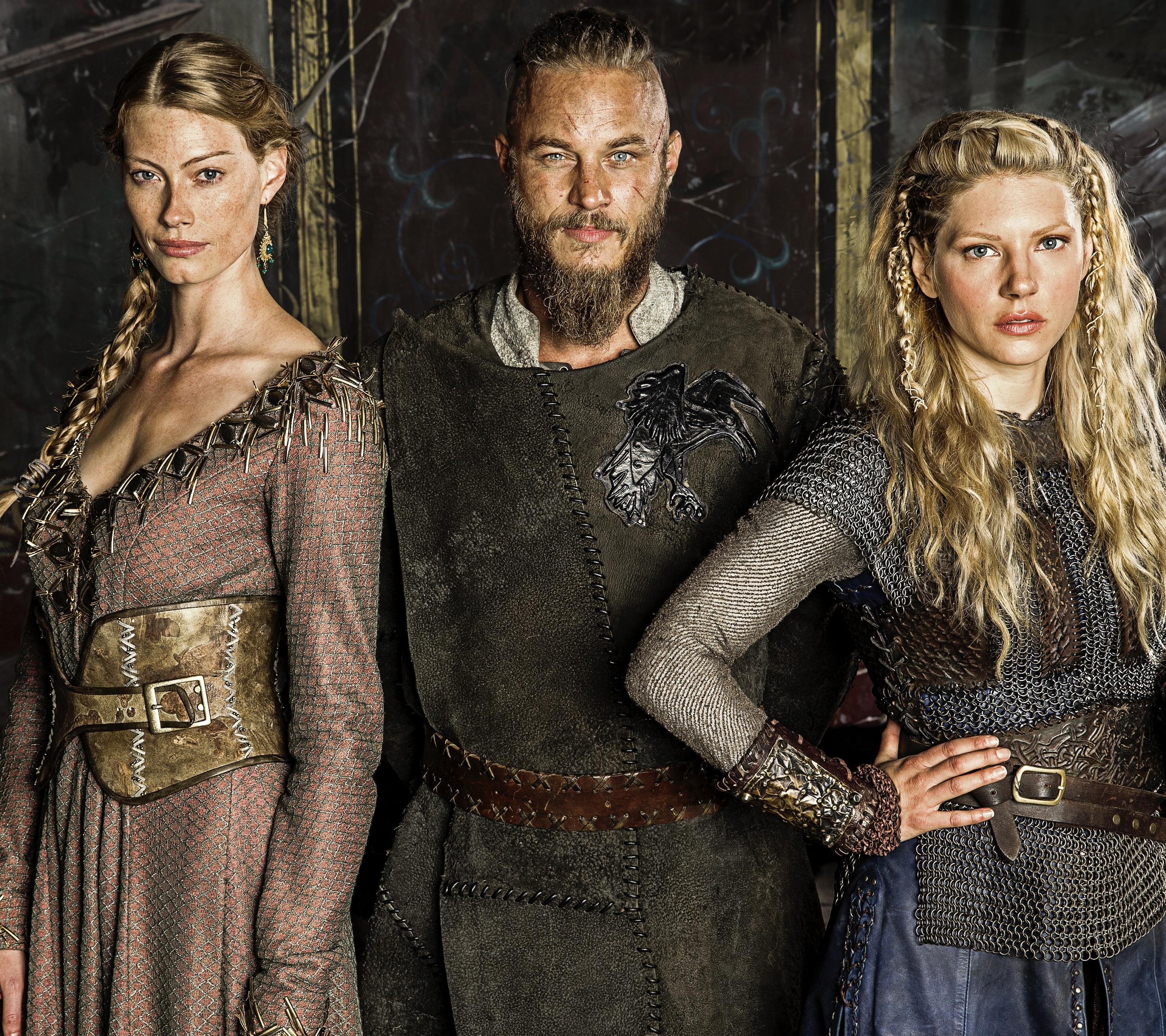 Download Ragnar, Bjorn, And Lagertha In Vikings Wallpaper