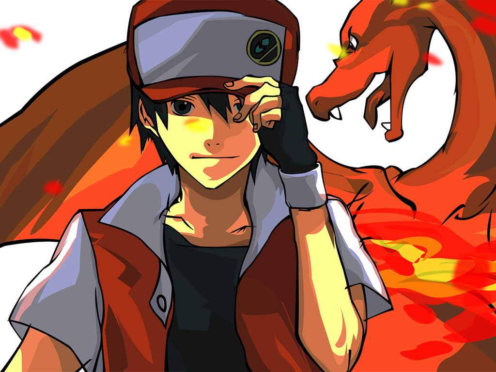 video game, cap, charizard (pokémon), pokémon, red (pokémon), pokemon: red and blue Smartphone Background
