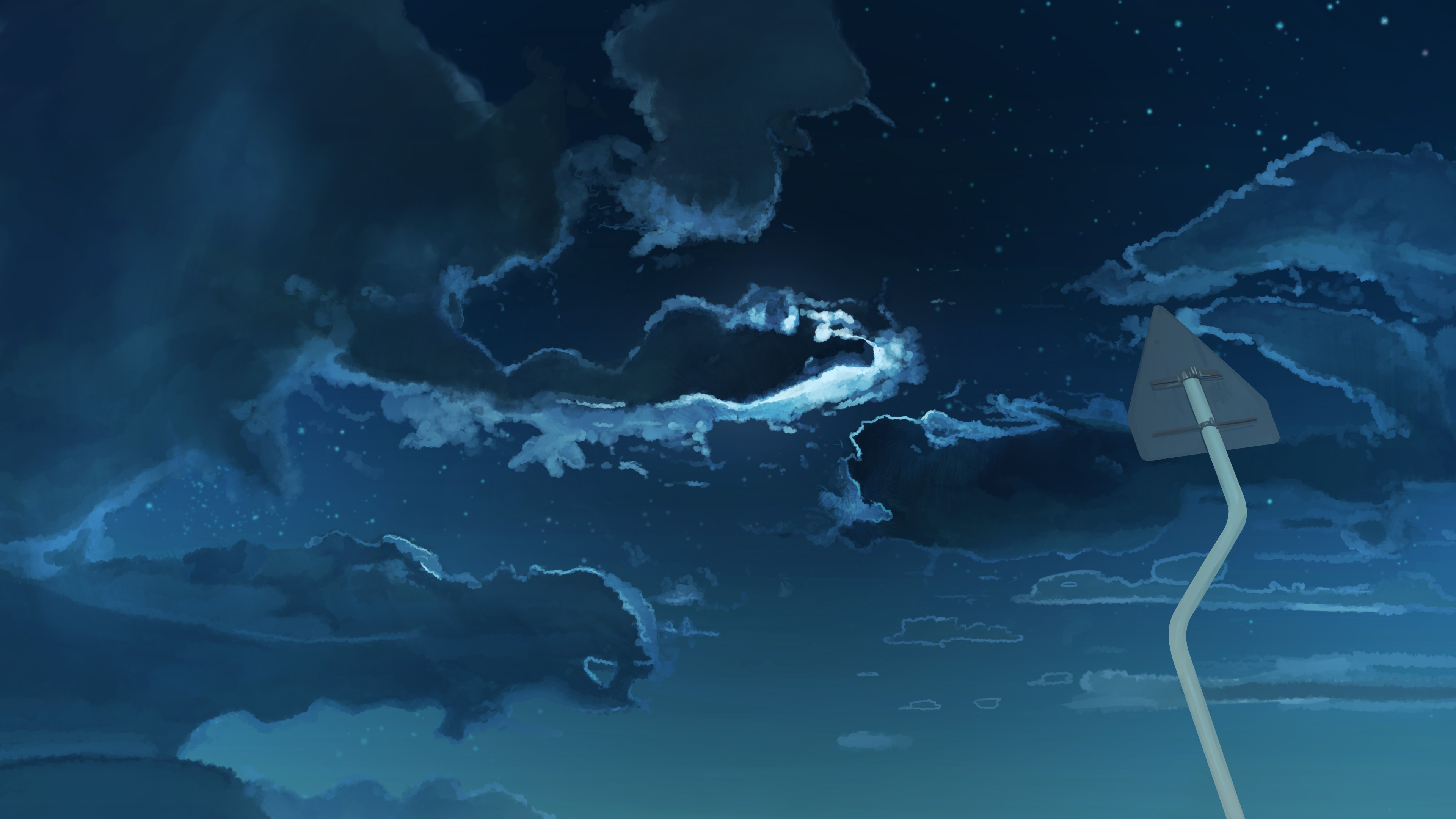 Download mobile wallpaper Anime, Stars, Night, Sign, Moonlight, Original for free.