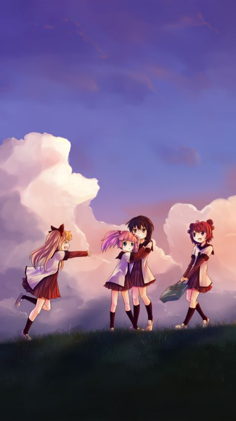 Hintergrundbild Für Handys Animes Yuru Yuri Kyōko Toshinō Yui Funami Akari Akaza Chinatsu 9288