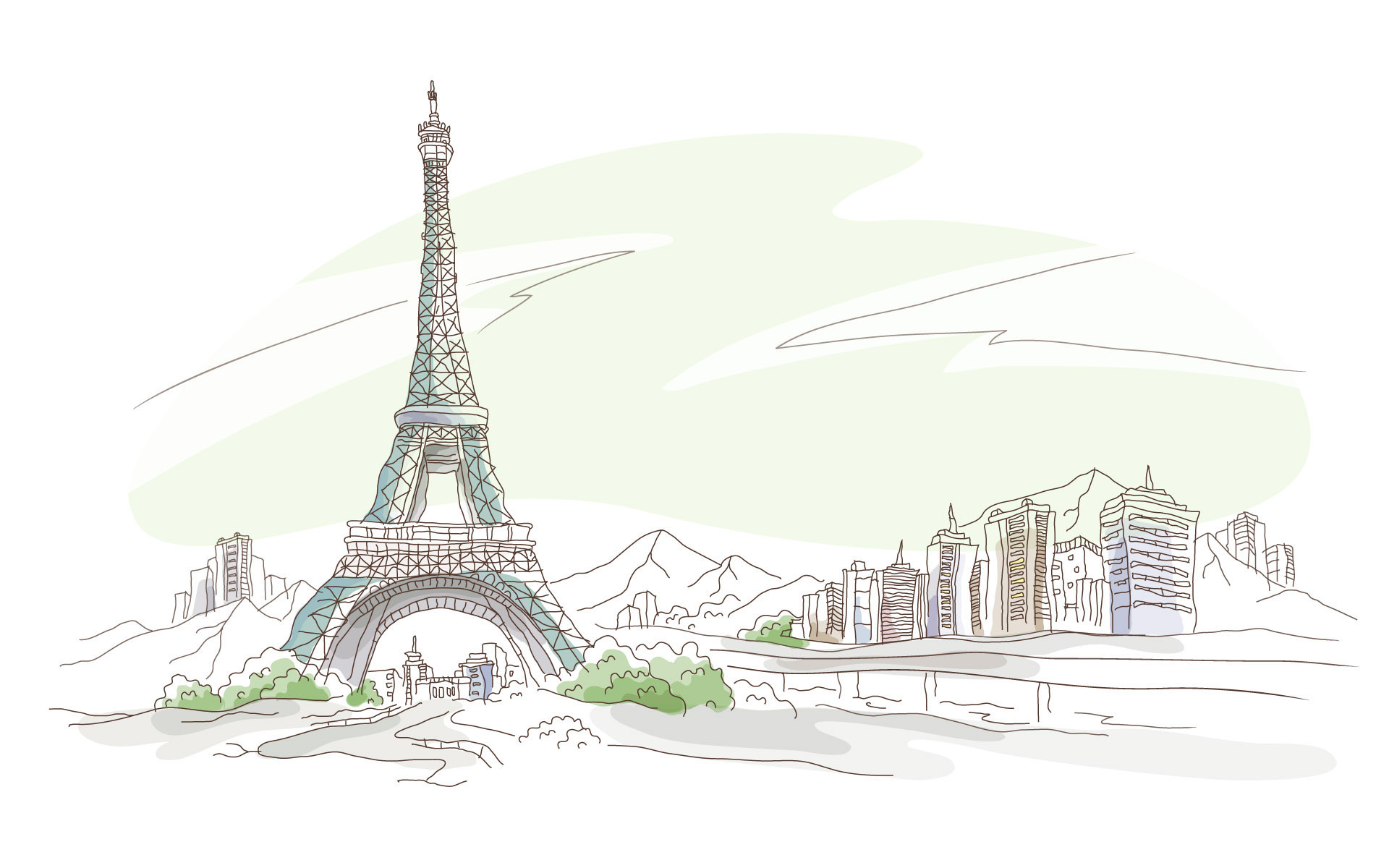 Франция Эйфелева башня рисунок
