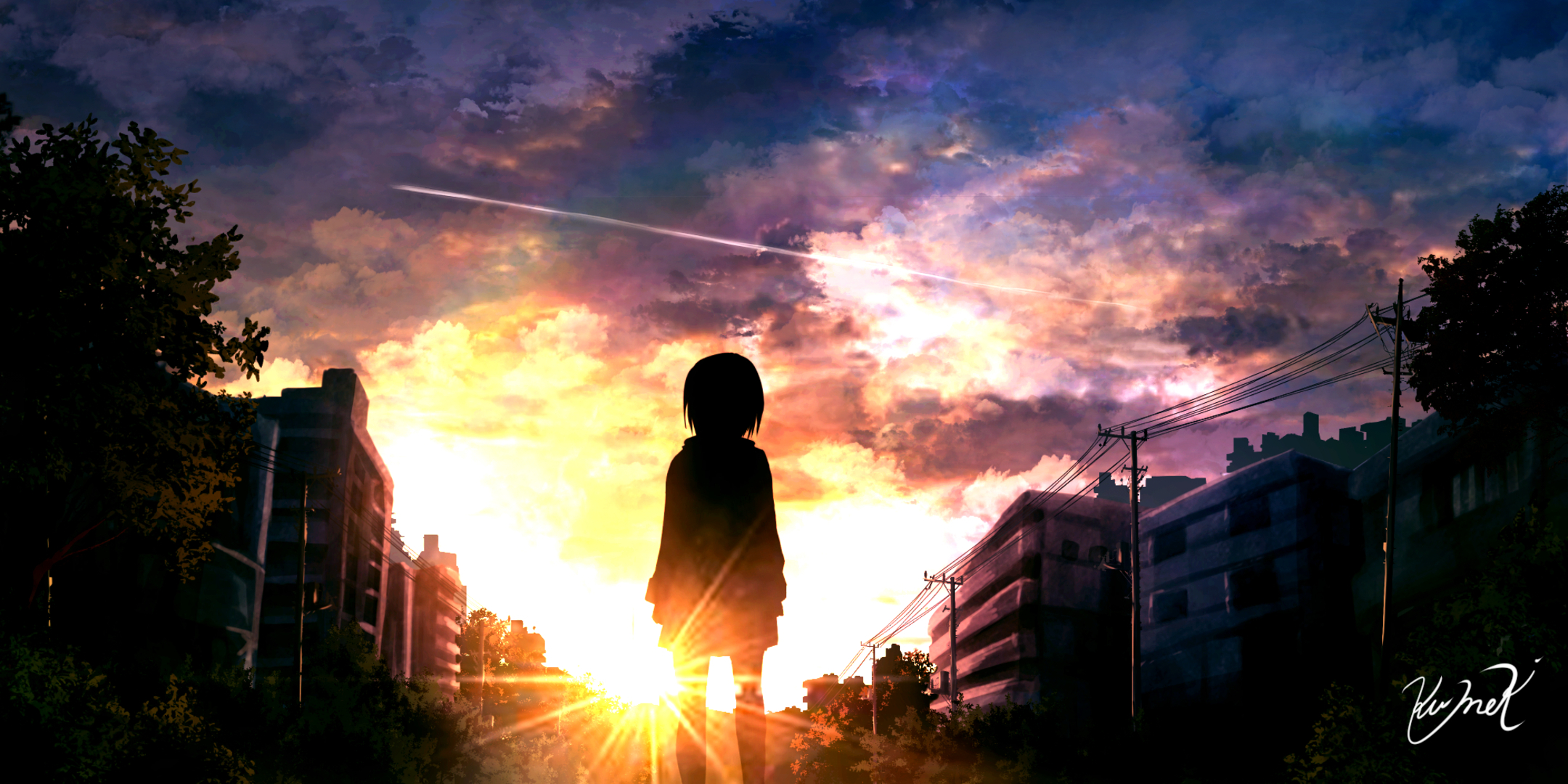 City & Sunset Anime Background Wallpapers - Anime Wallpapers