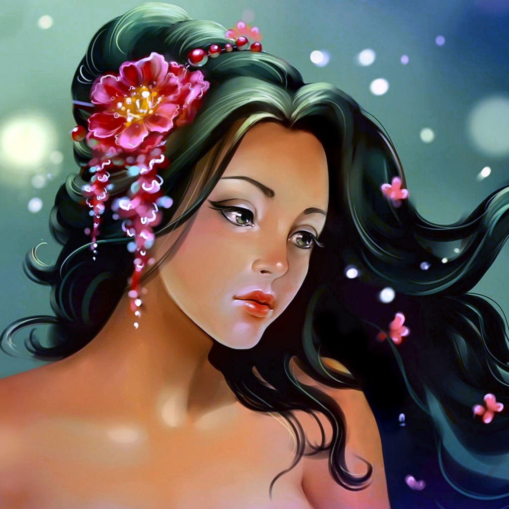 Аватар девушка с цветами