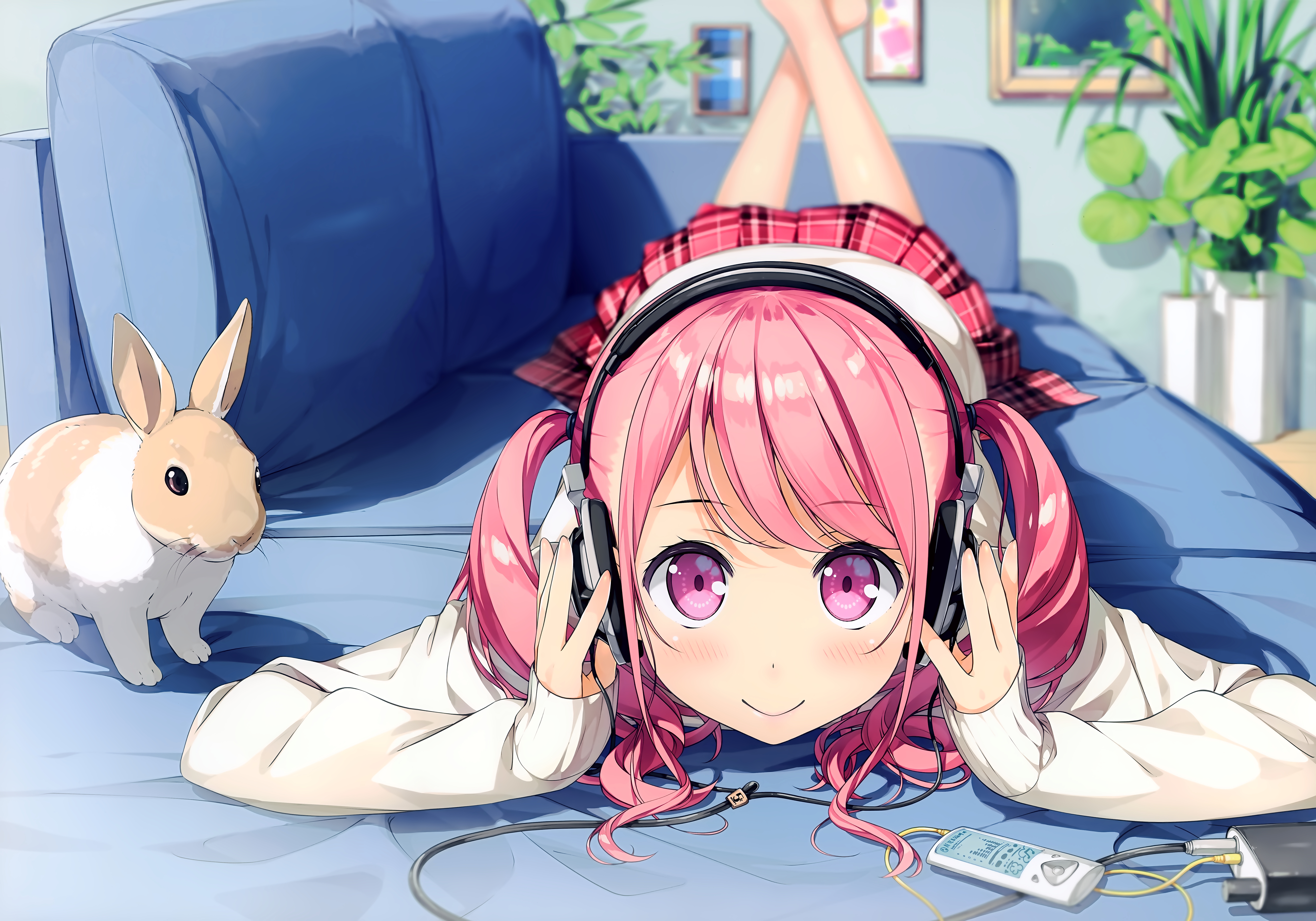 anime, headphones, 5 nenme no houkago