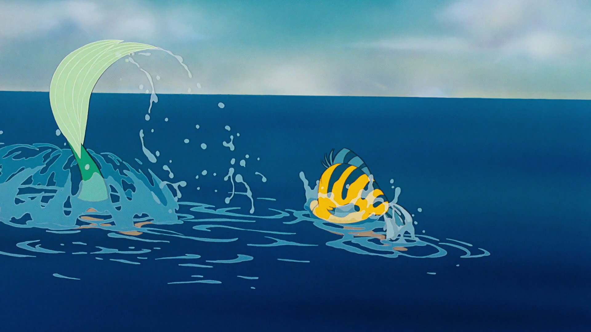 movie, the little mermaid (1989), ariel (the little mermaid), flounder (the little mermaid), mermaid, ocean, tail, the little mermaid mobile wallpaper